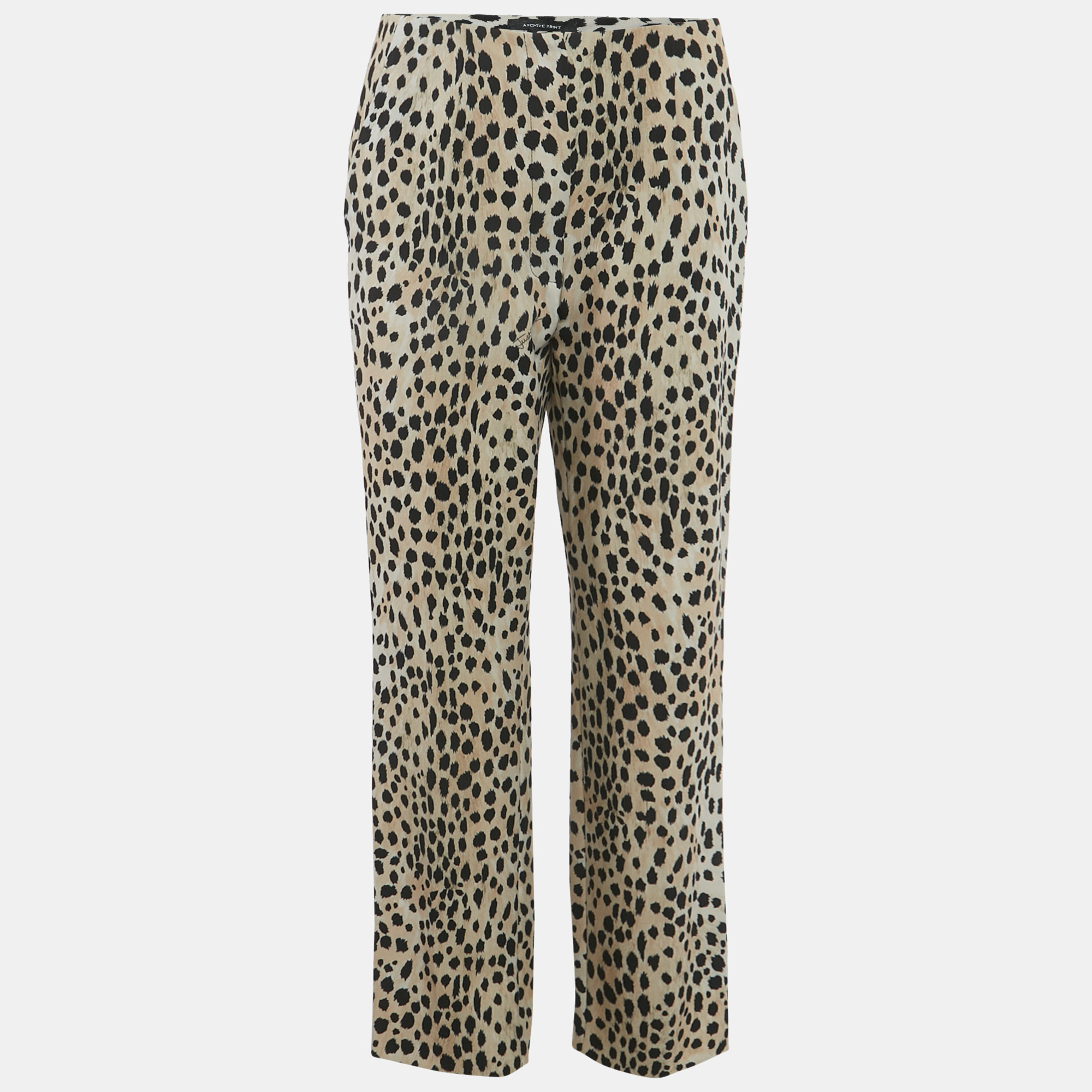 

Just Cavalli Black Leopard Jersey Trousers M, Brown