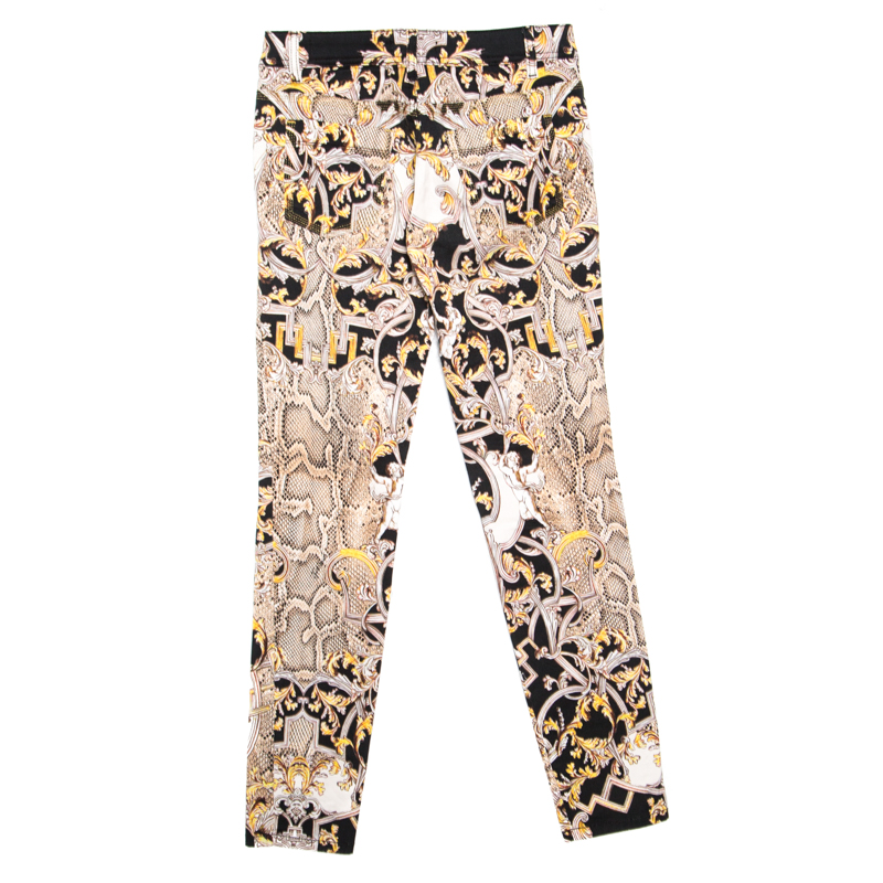 

Just Cavalli Multicolor Python Scale and Baroque Print Skinny Jeans