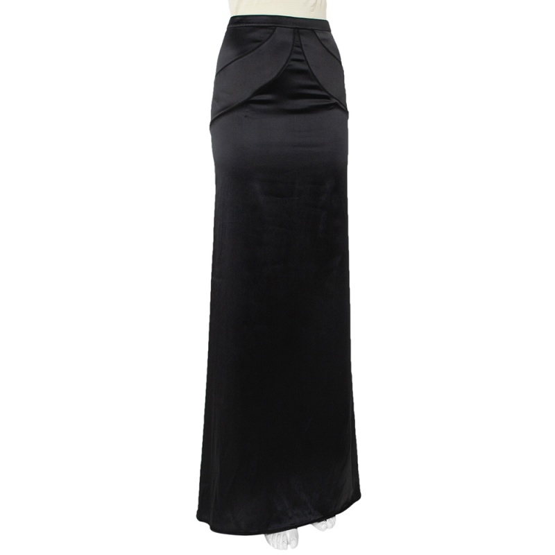 

Just Cavalli Black Satin Maxi Skirt