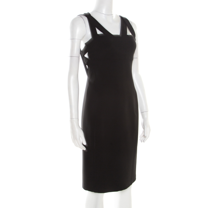 

Just Cavalli Black Knit Cutout Back Detail Sleeveless Midi Dress