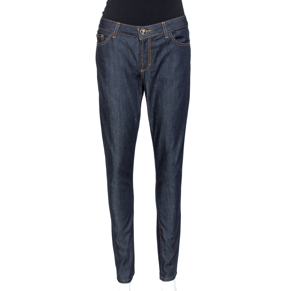 Pre Owned Just Cavalli Navy Blue Denim Slim Fit Jeans L