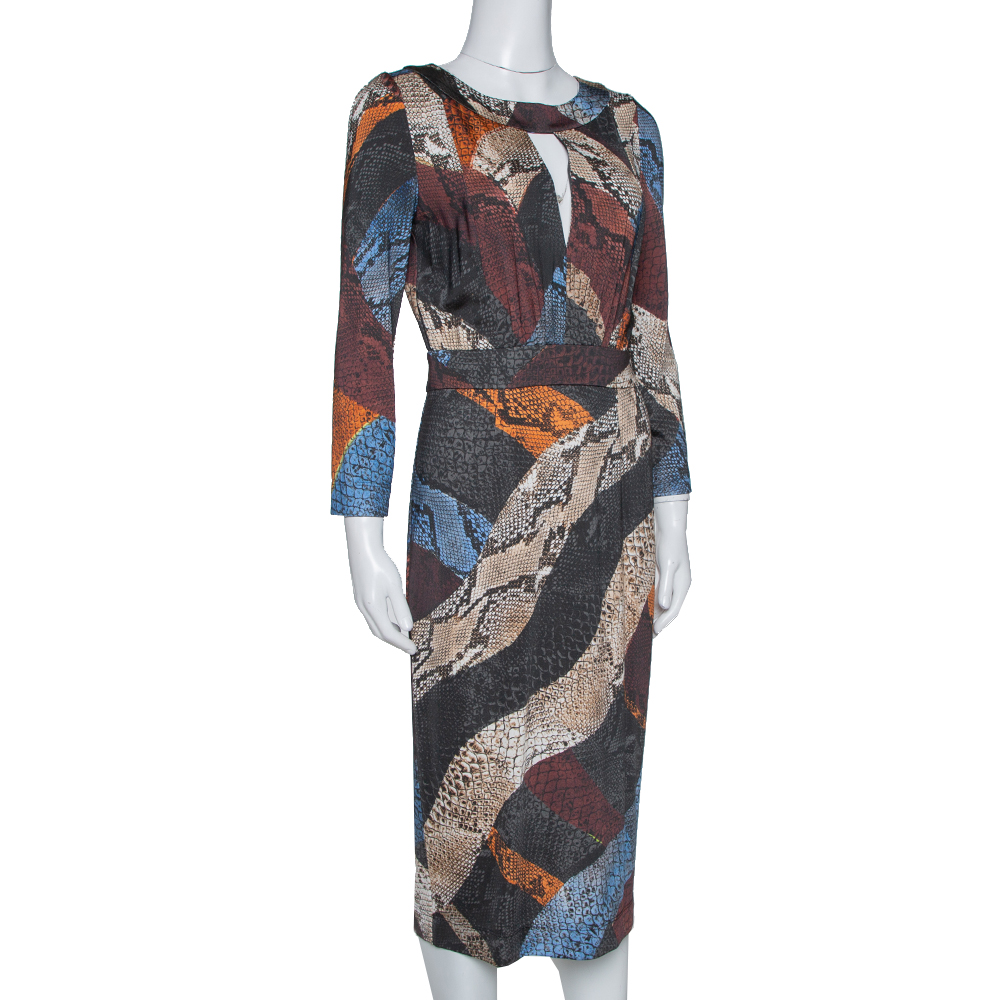 

Just Cavalli Multicolor Animal Print Jersey Sheath Dress