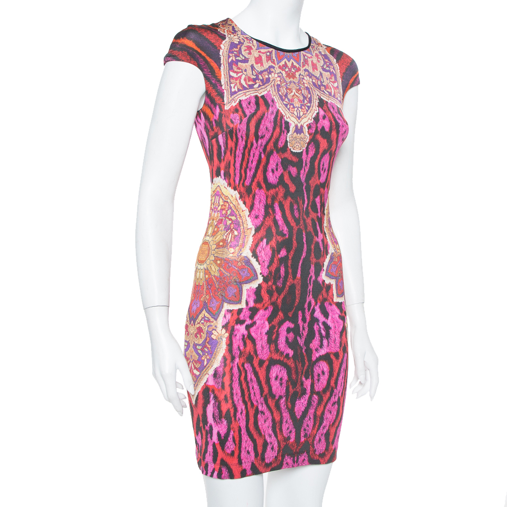 

Just Cavalli Multicolor Animal & Abstract Printed Sheath Dress