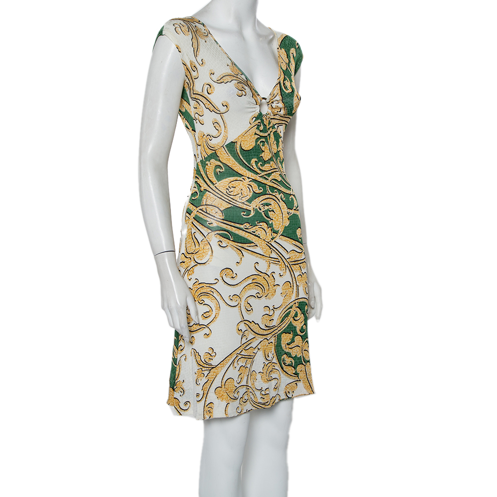 

Just Cavalli Multicolor Printed Knit Sleeveless Mini Dress