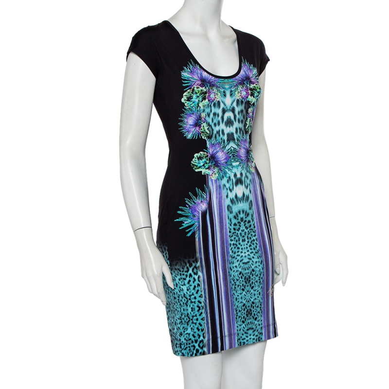 

Just Cavalli Multicolor Animal Printed Jersey Sheath Dress