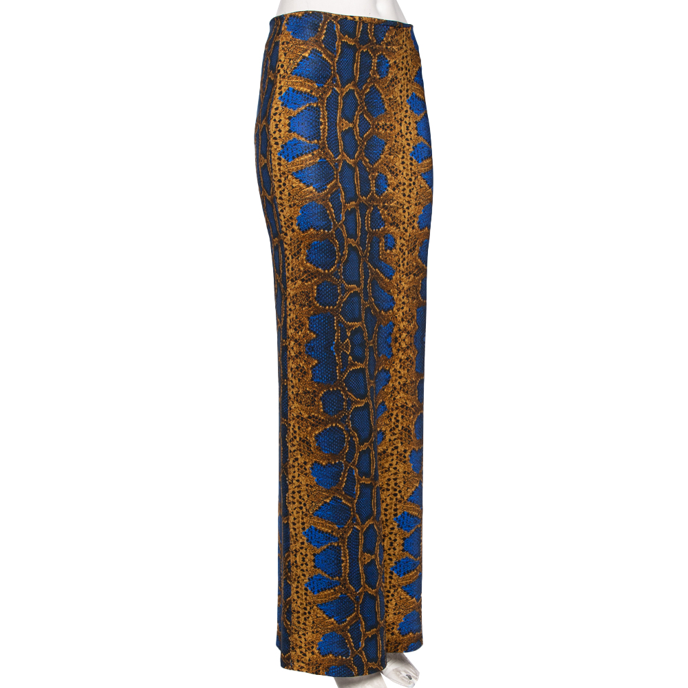 

Just Cavalli Multicolored Snake Print Jersey Skirt, Multicolor