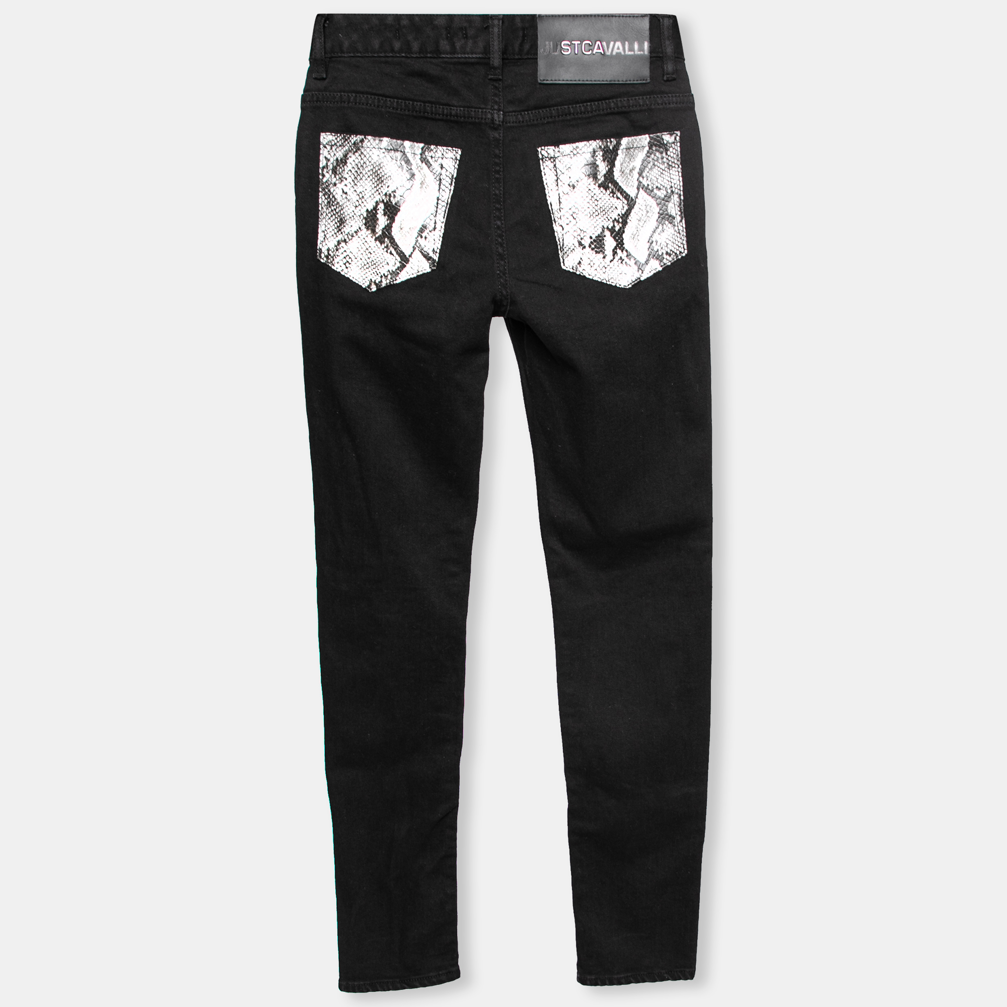 

Just Cavalli Black Denim Contrast Pocket Detail Slim Fit Jeans