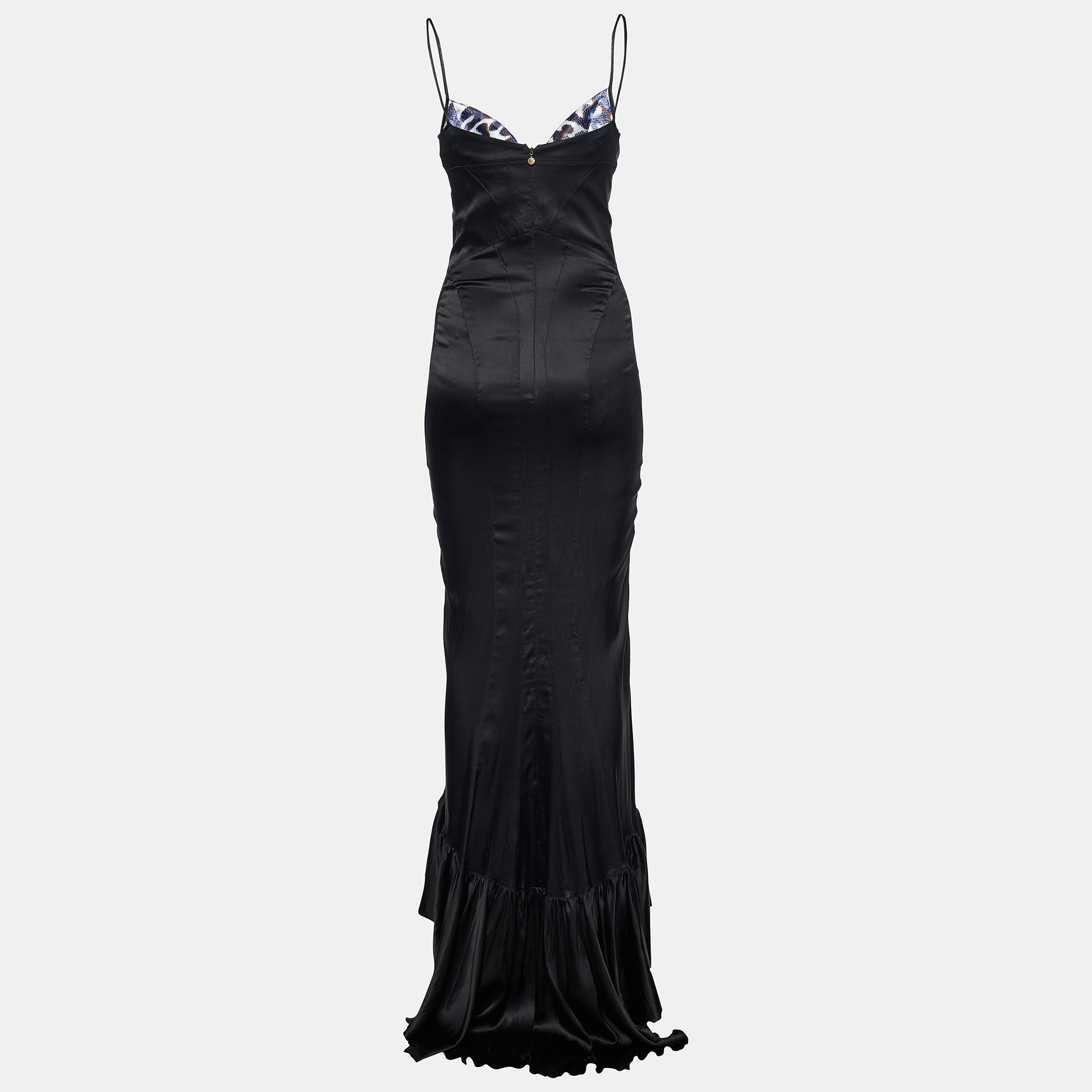 

Just Cavalli Black Satin Maxi Corset Dress