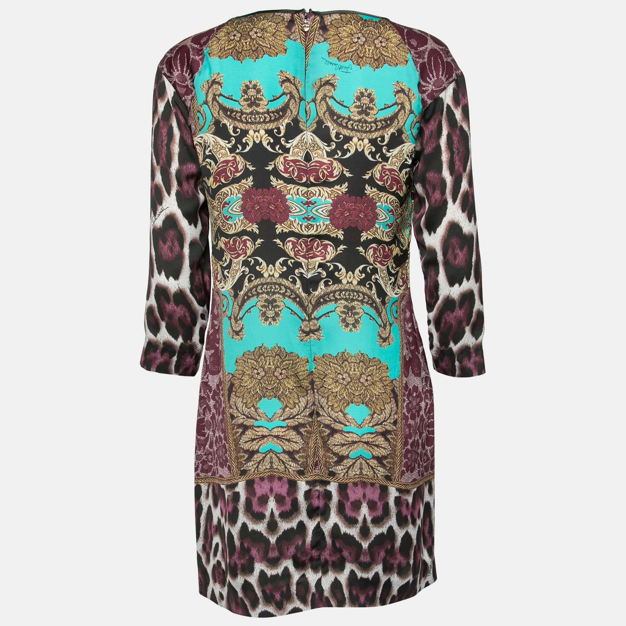 

Just Cavalli Multicolor Printed Silk Midi Dress