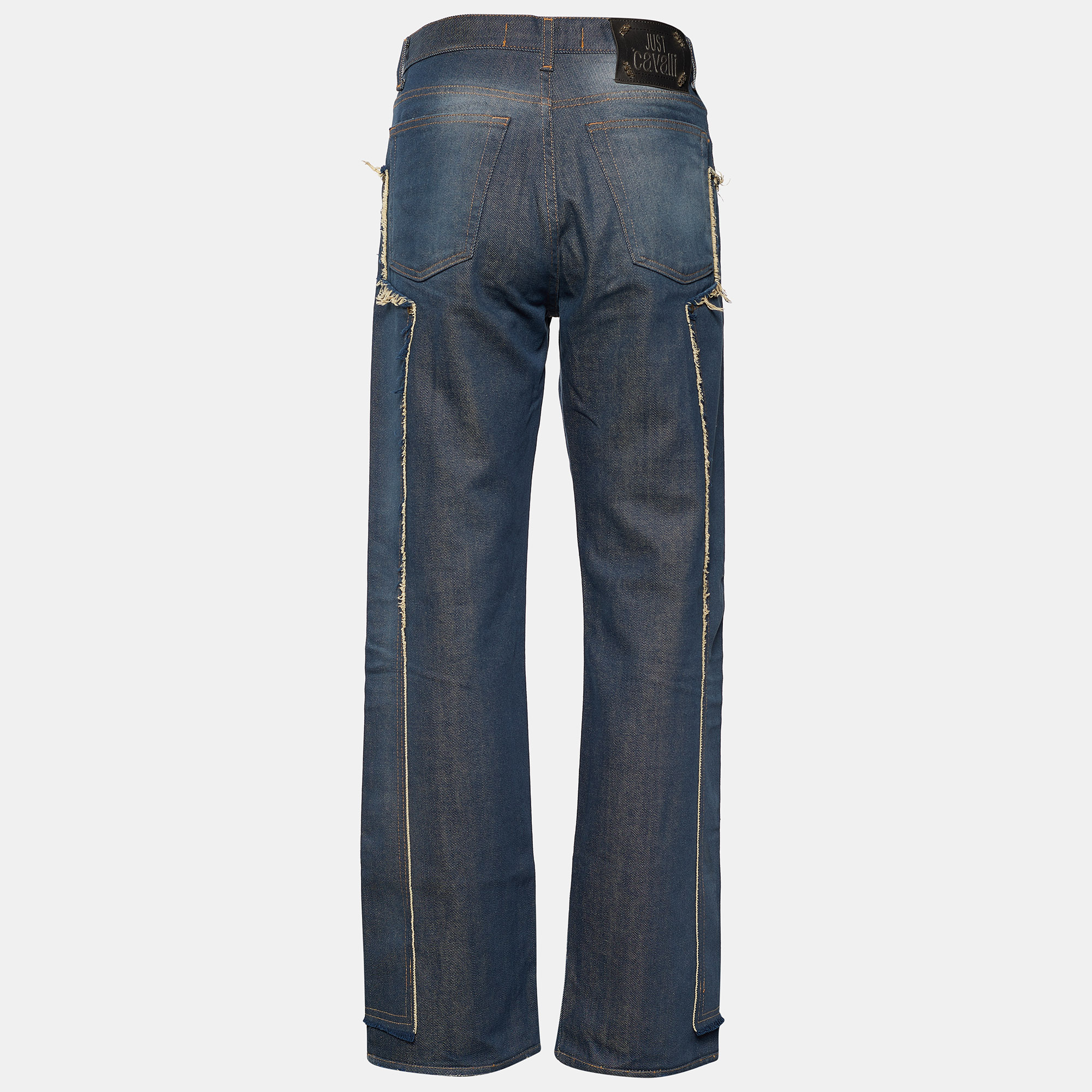 

Just Cavalli Vintage Indigo Distressed Denim Straight Fit Jeans /Waist: 32, Blue