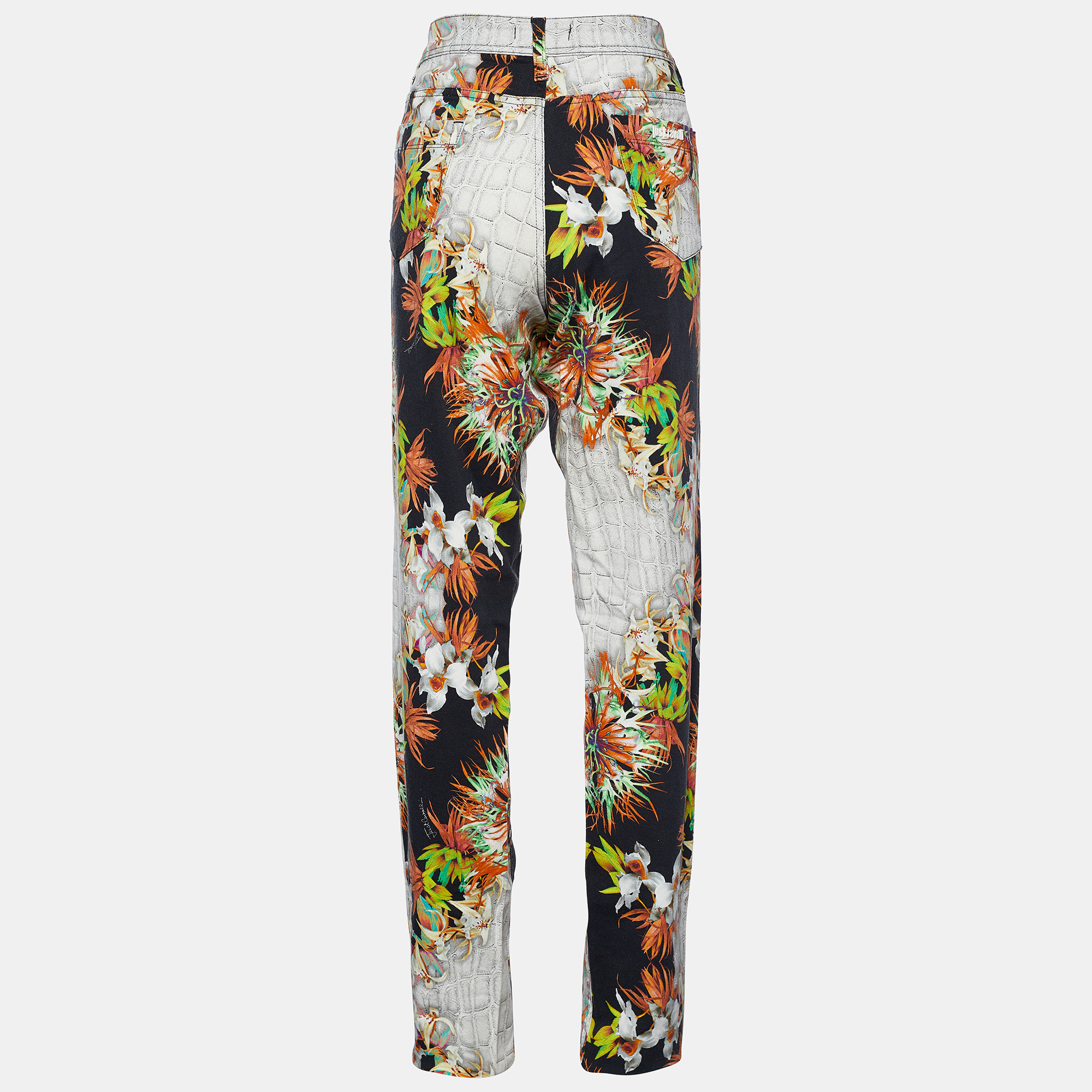 

Just Cavalli Black Floral & Animal Print Cotton Regular Fit Jeans