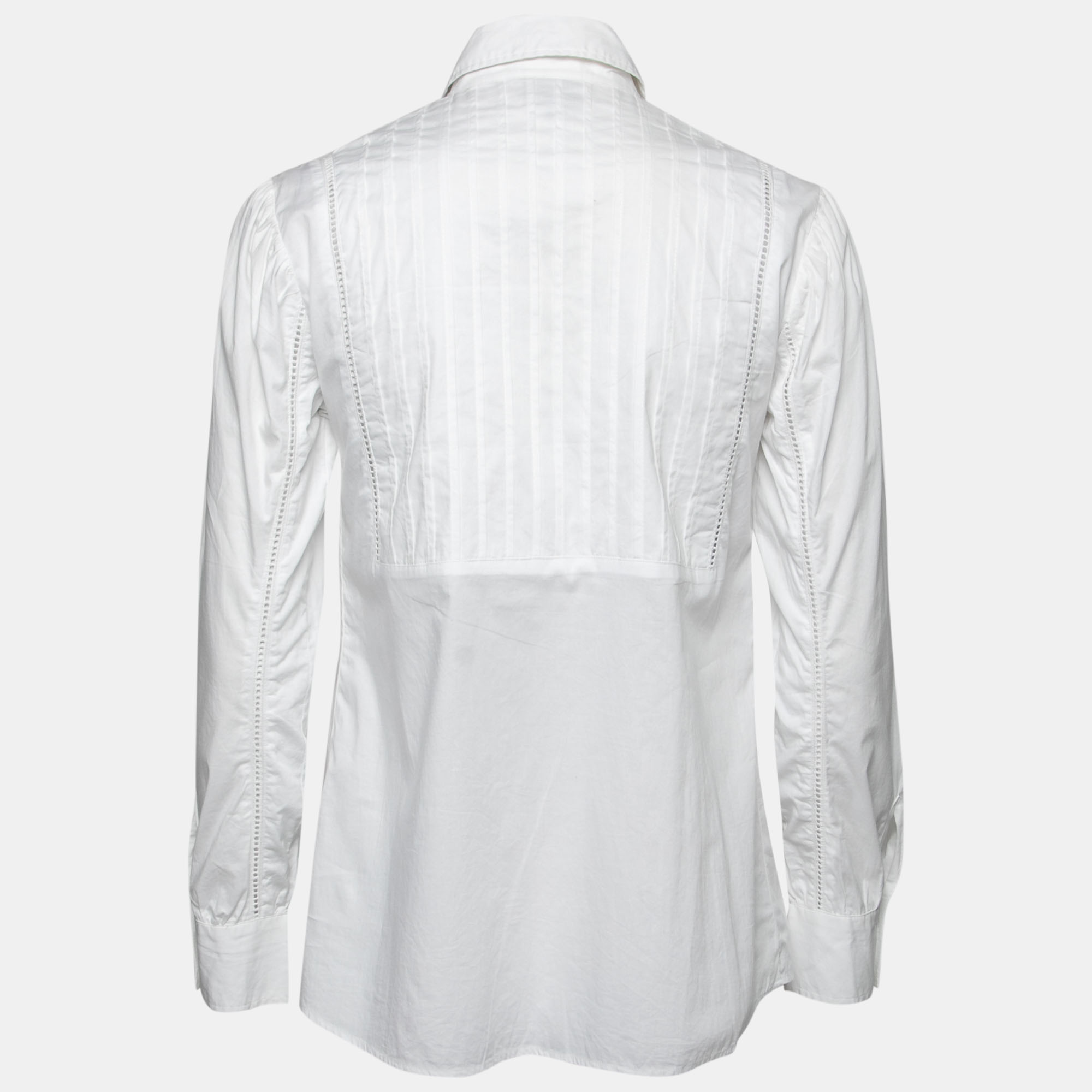 

Just Cavalli White Cotton Collared Pleated Top