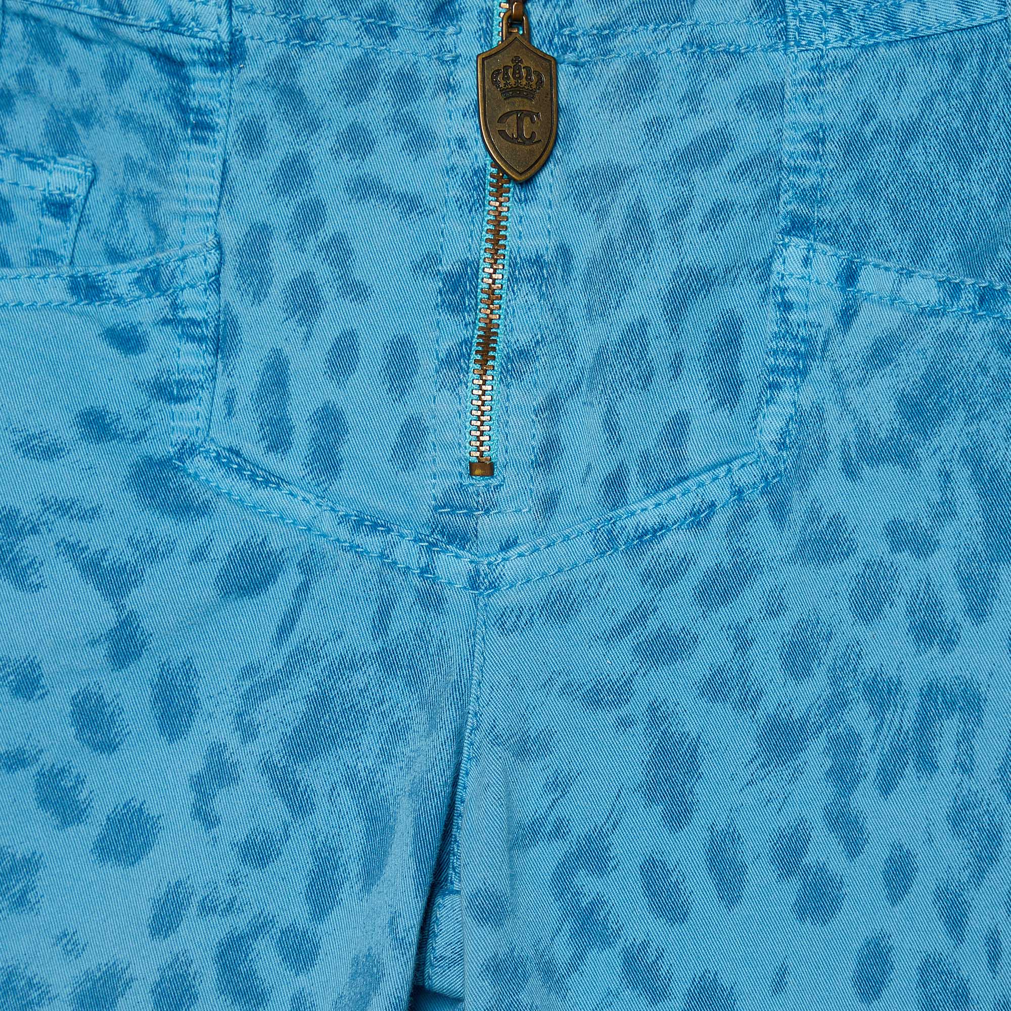 Just Cavalli  Blue Animal Pattern Denim Slim Fit Denim S Waist 26