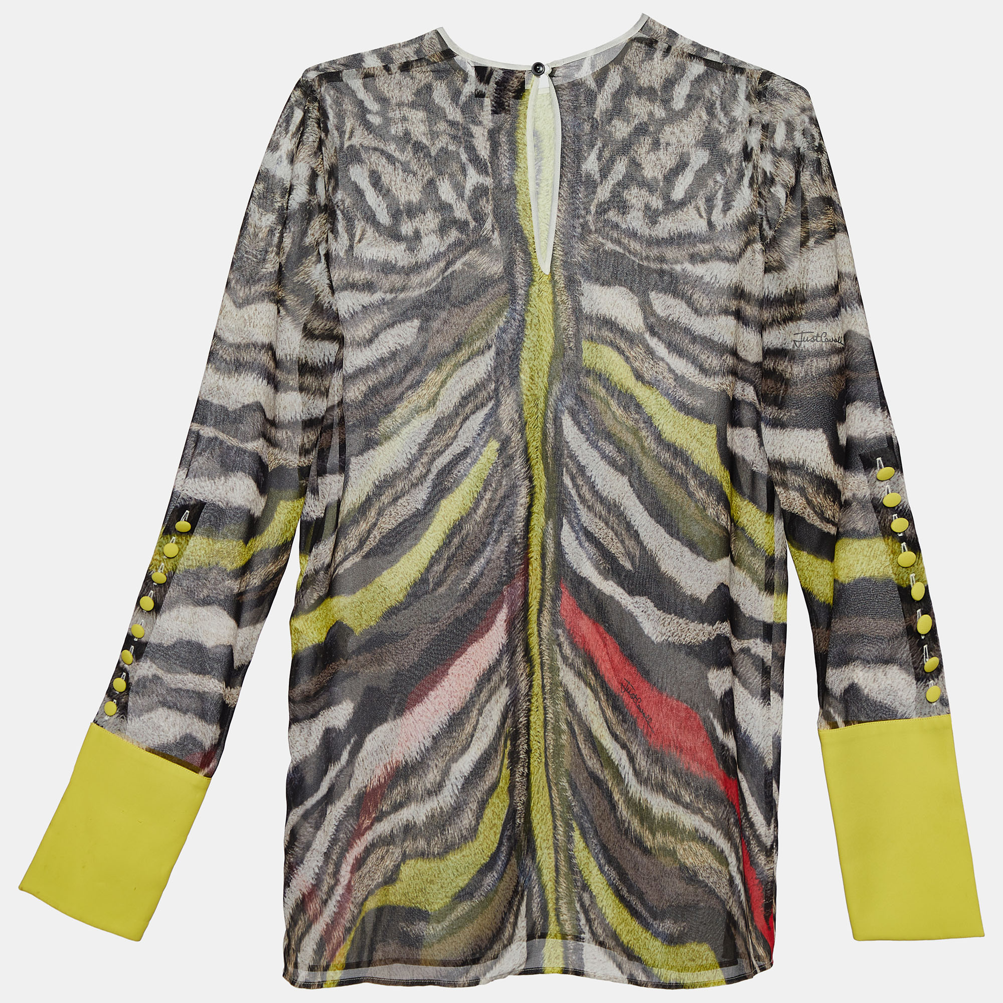 

Just Cavalli Multicolor Animal Printed Chiffon Tunic