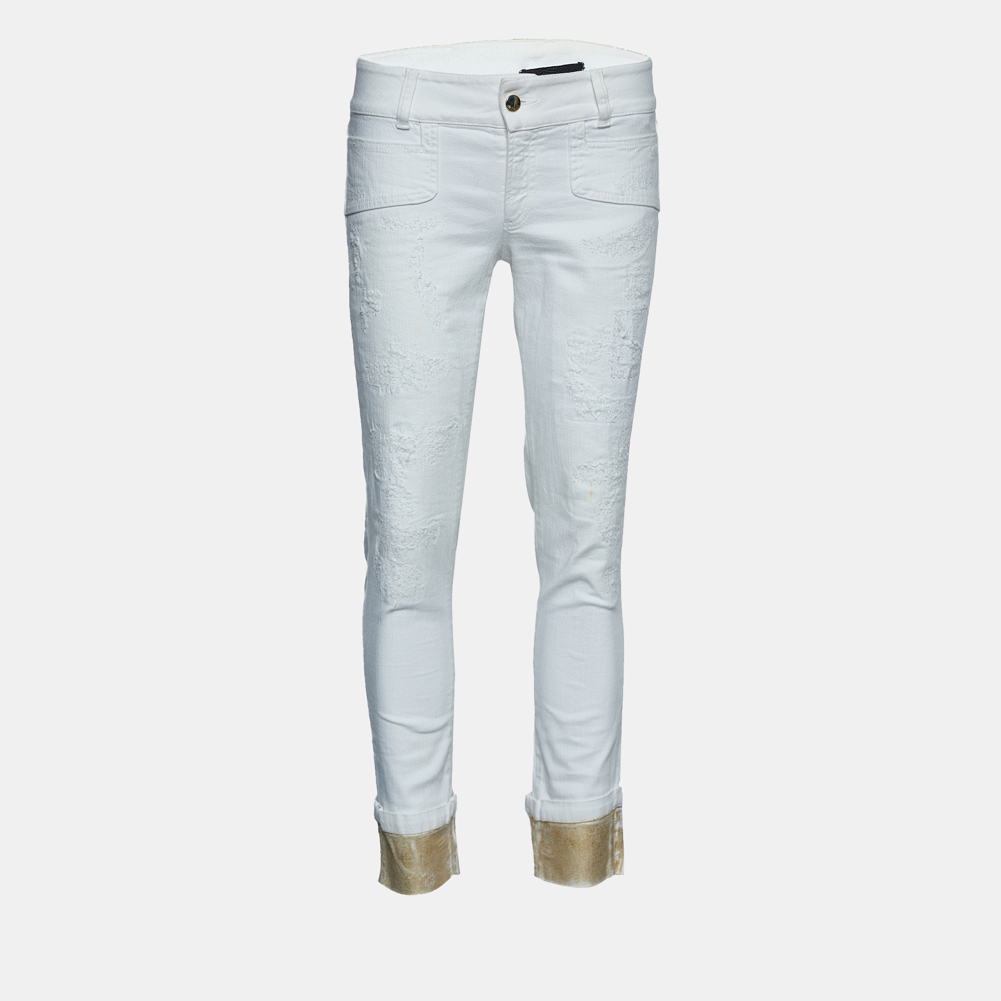 

Just Cavalli White Denim Cropped Jeans S Waist 30"