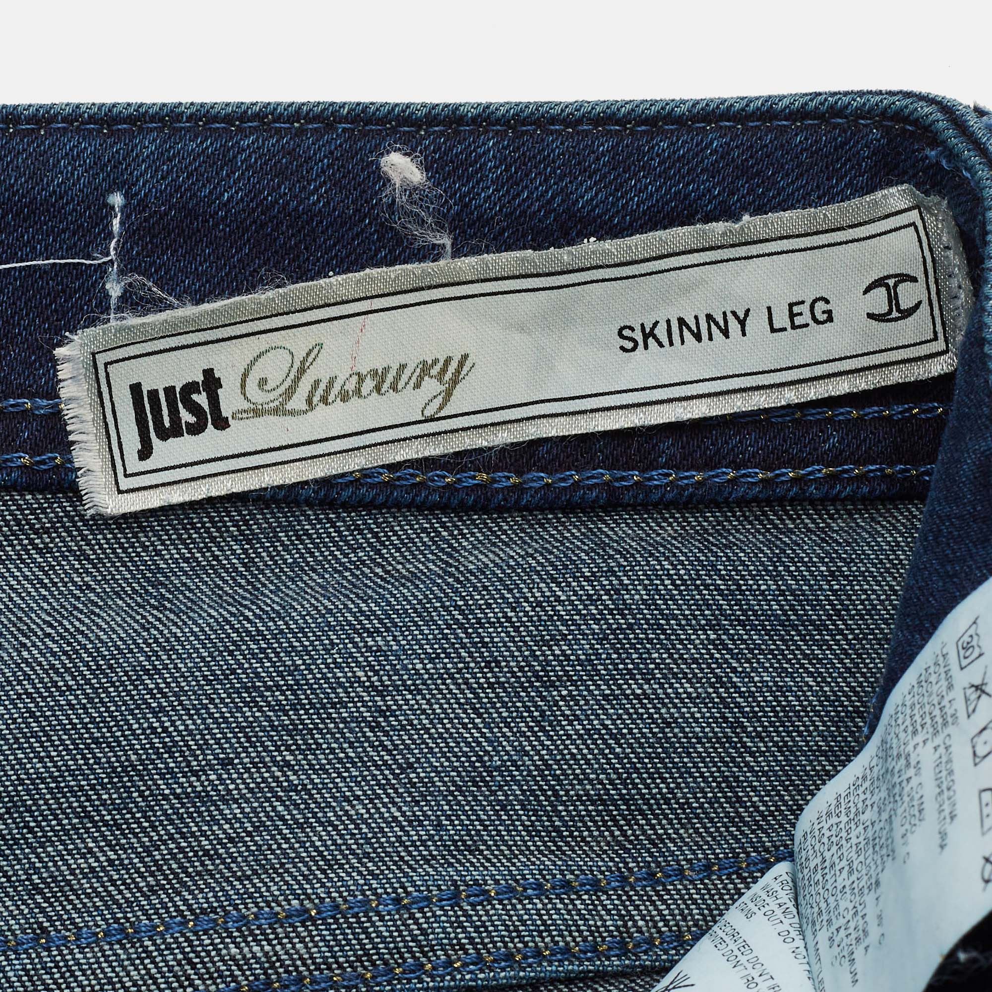 Just Cavalli Navy Blue Stretch Denim Skinny Leg Jeans S 