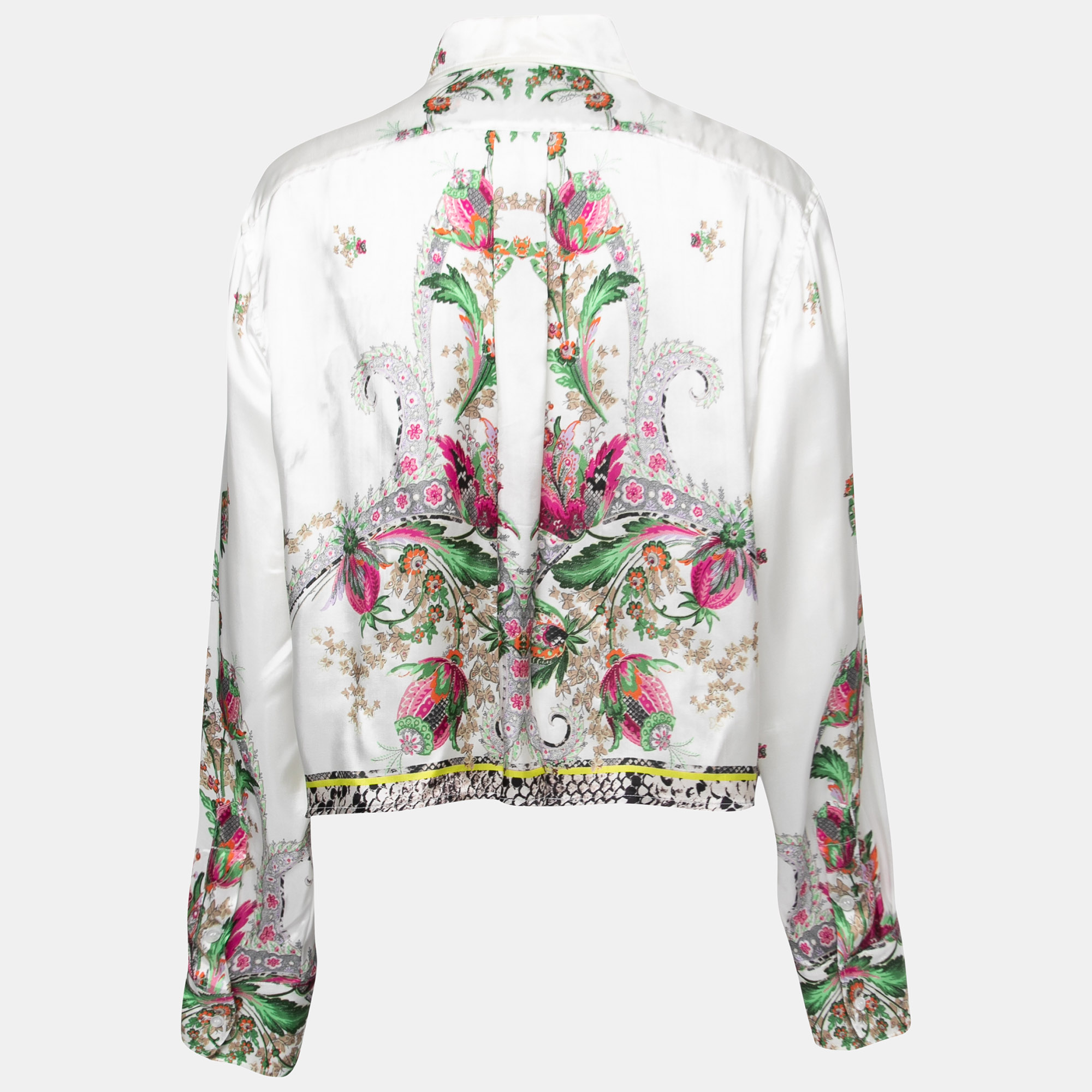 

Just Cavalli White Floral Printed Rayon Shirt