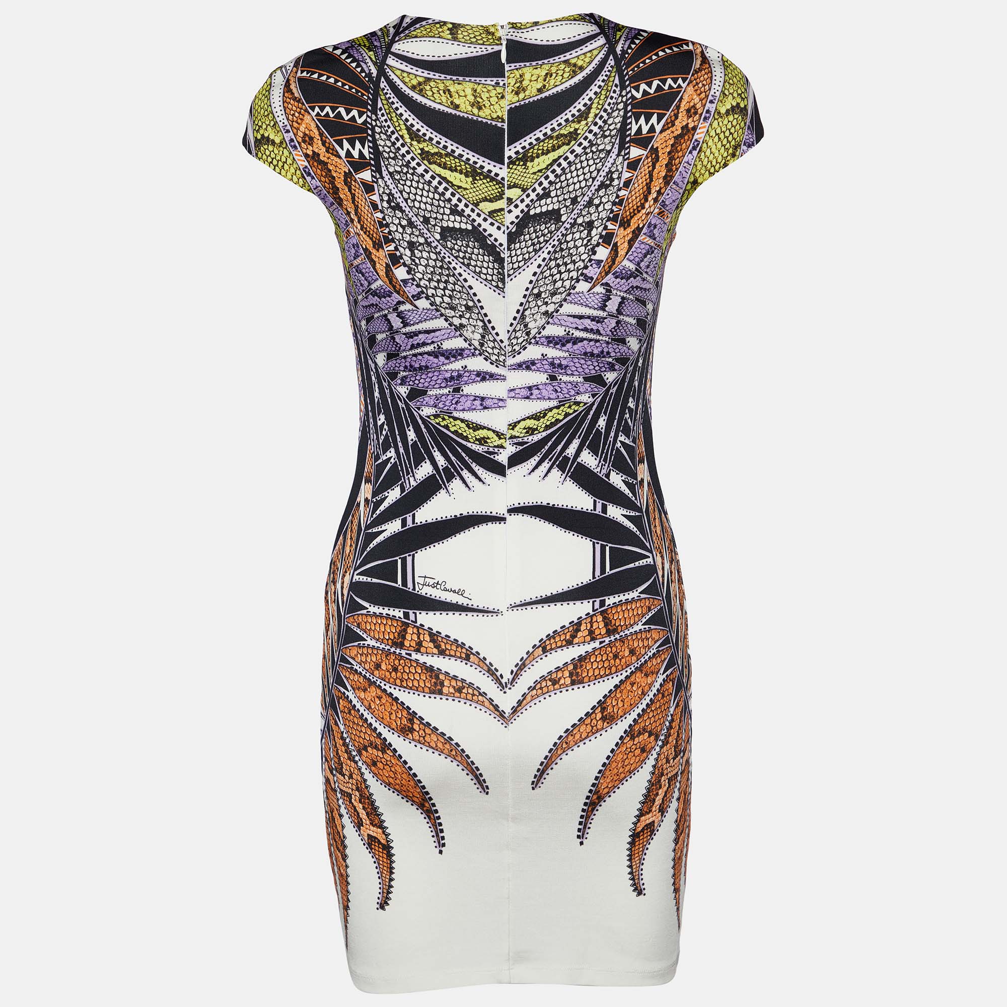 

Just Cavalli Multicolor Printed Jersey Sheath Dress