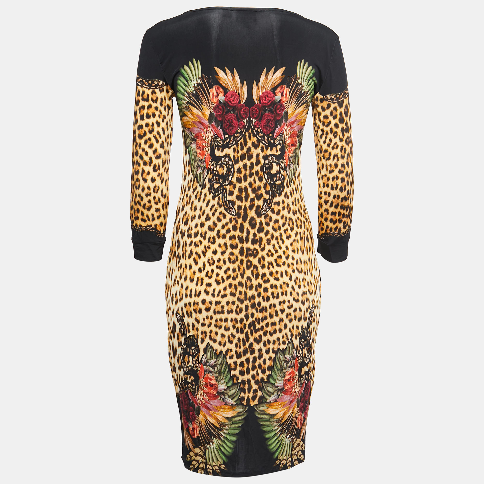 

Just Cavalli Black Animal Print Jersey Short Dress