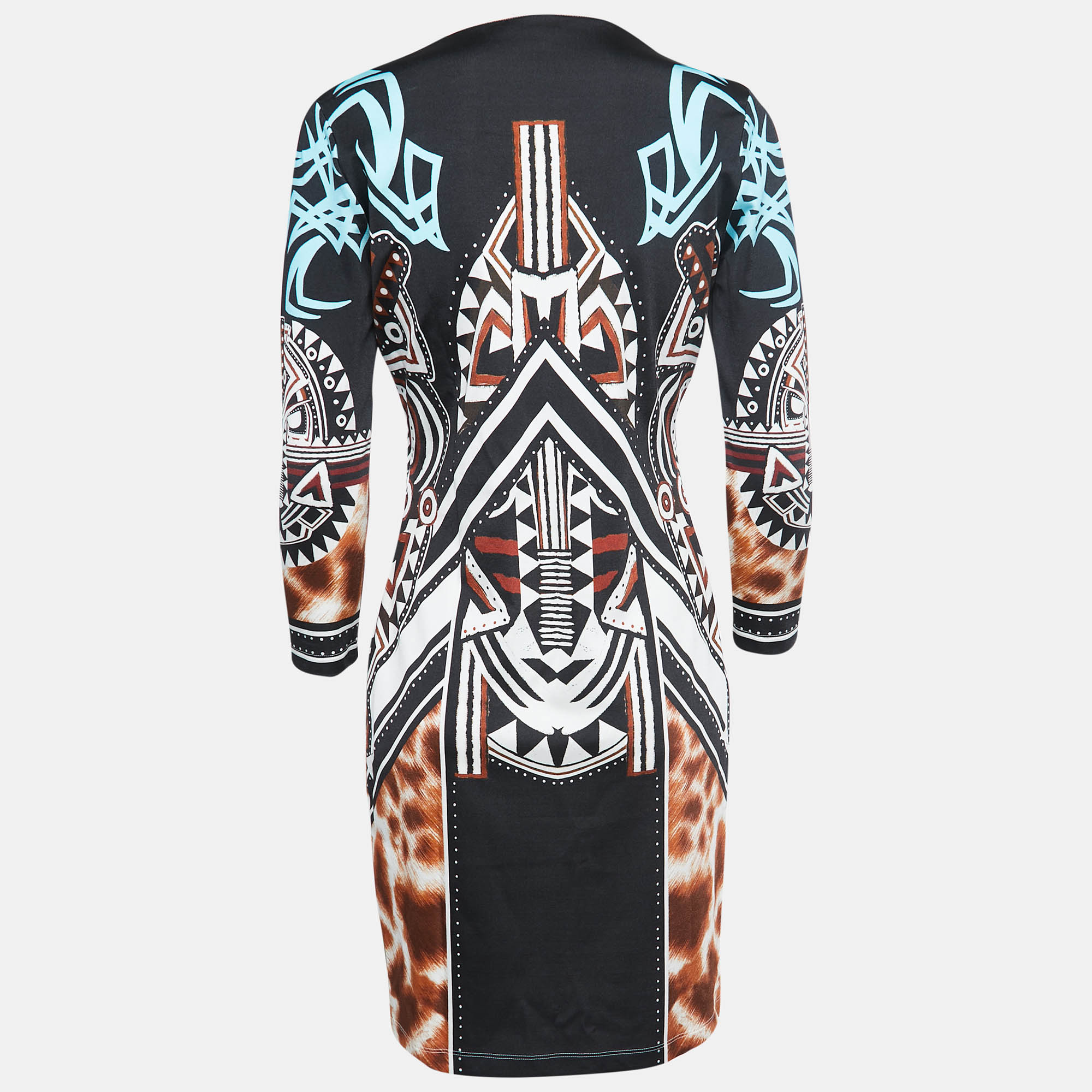 

Just Cavalli Multicolor Printed Jersey Mini Bodycon Dress