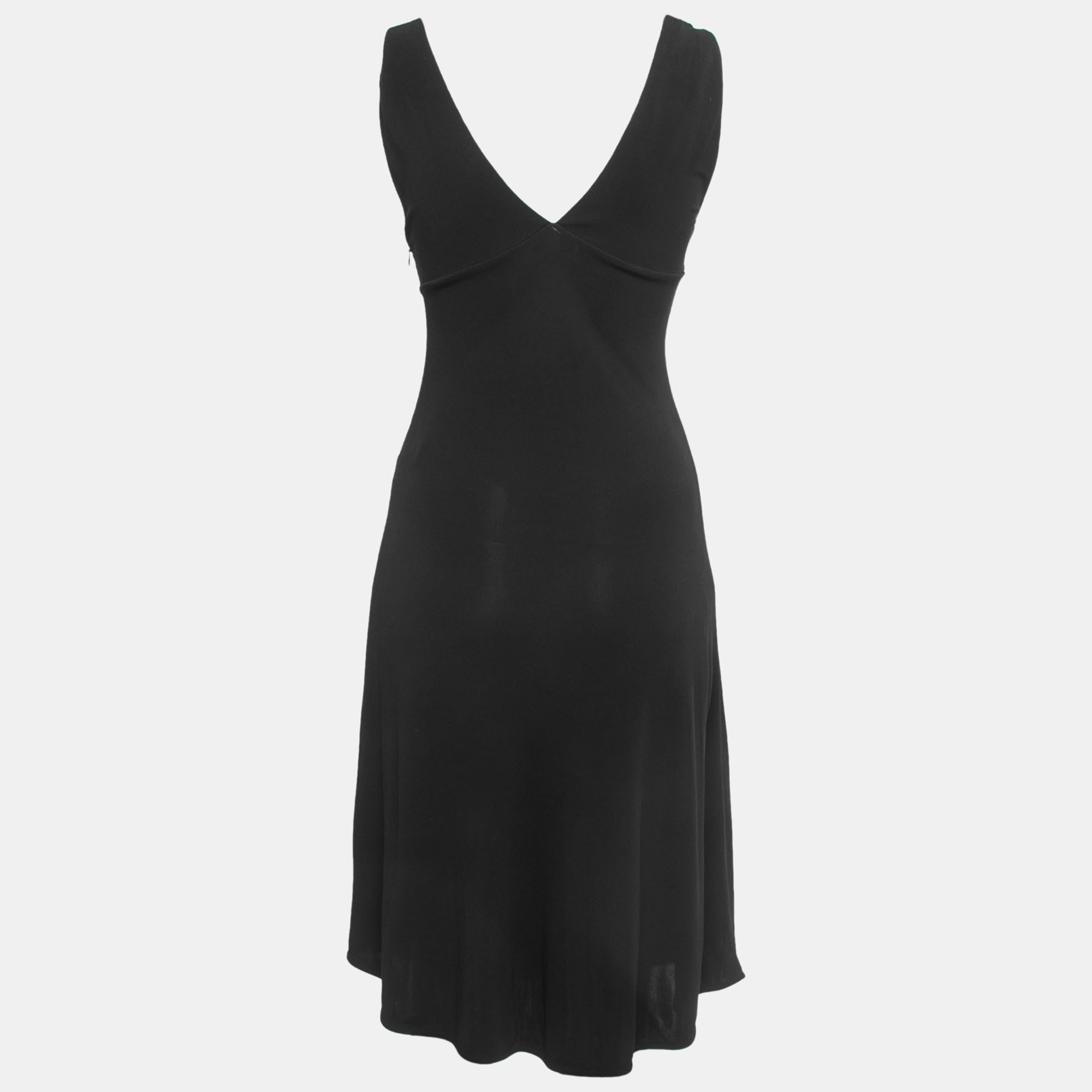

Just Cavalli Black Jersey V-Neck Sleeveless Flared Short Dress