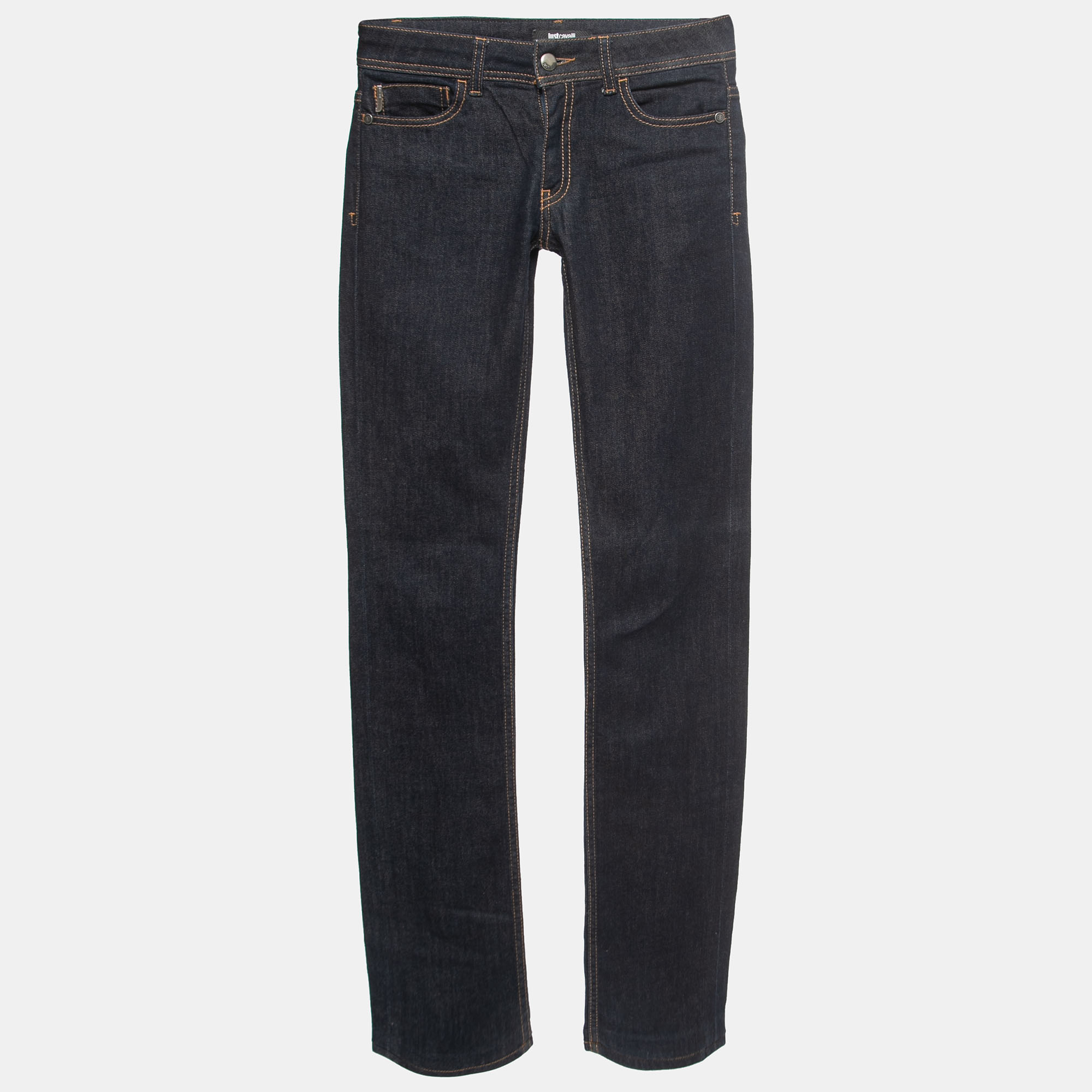 Pre-owned Just Cavalli Dark Blue Denim Flared Jeans S Waist 25"