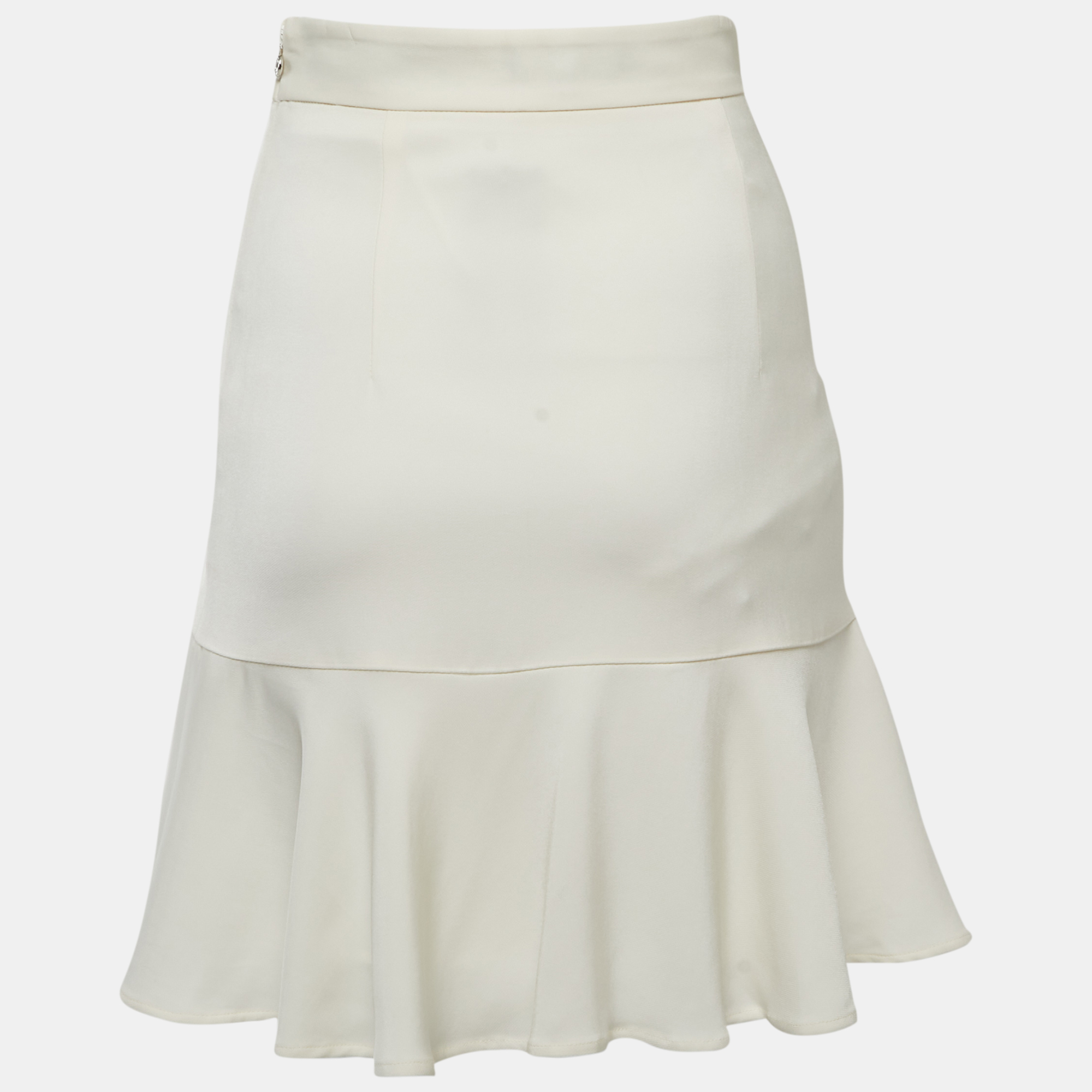 

Just Cavalli Off White Embellished Crepe Flared Mini Skirt