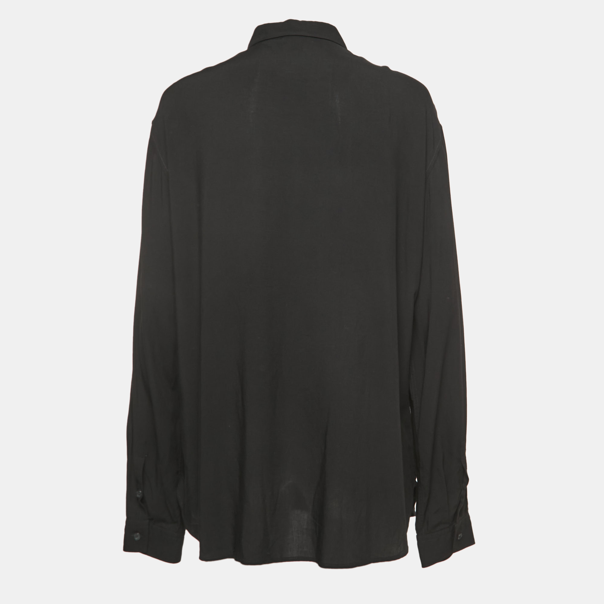 

Just Cavalli Black Embellished Crepe Button Front Full Sleeve Shirt