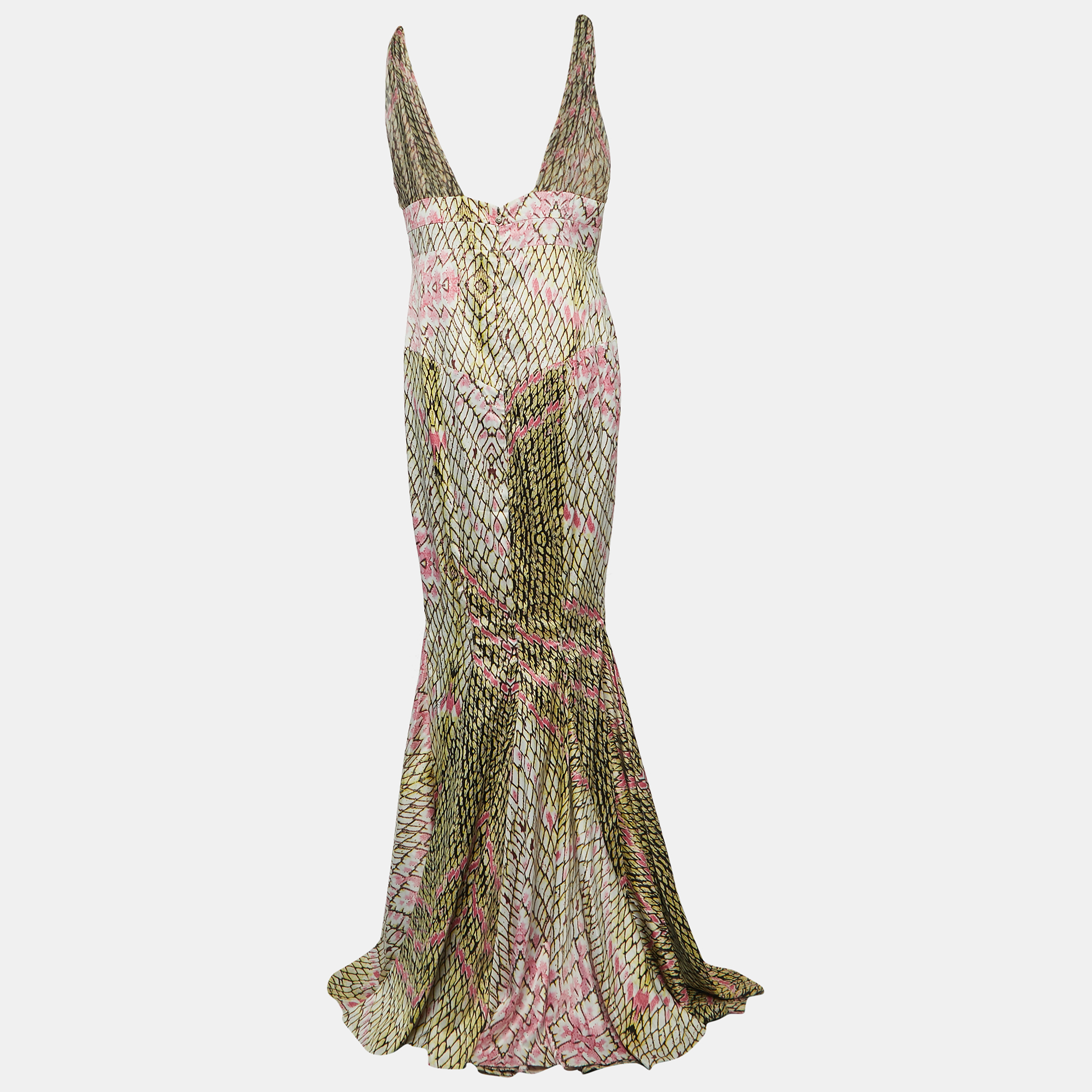 

Just Cavalli Multicolor Animal Printed Satin Maxi Dress 3XL