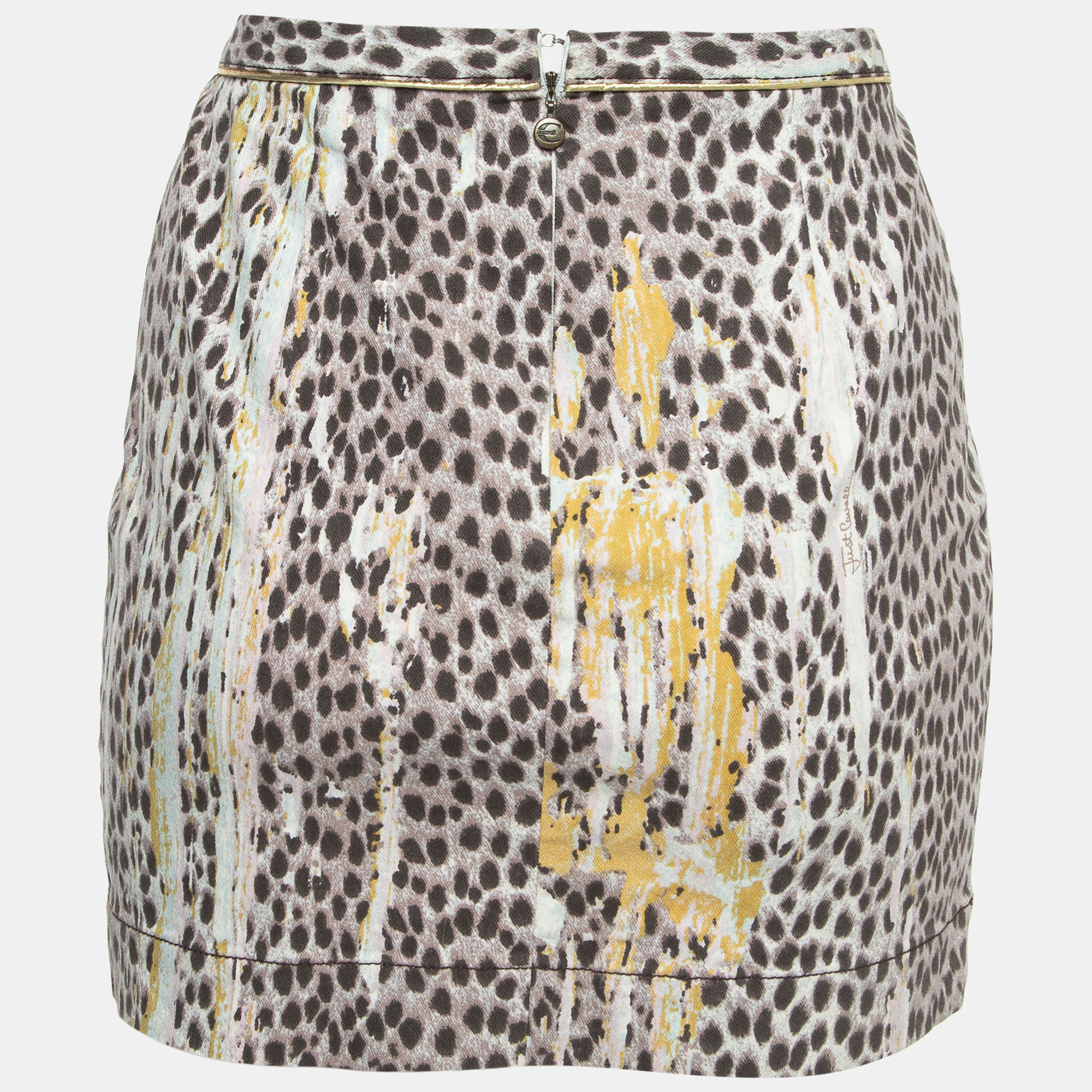 

Just Cavalli Multicolor Animal Print Denim Mini Skirt