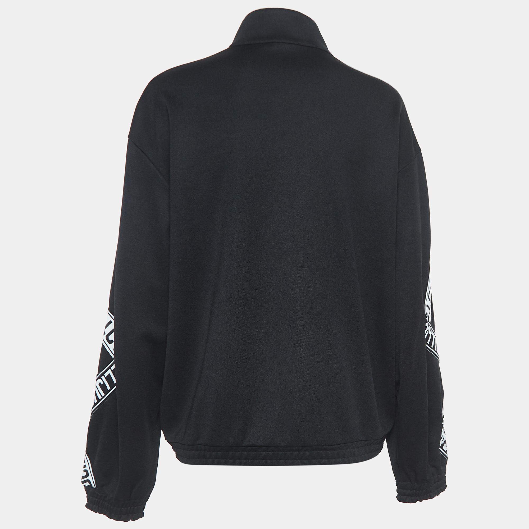 

Just Cavalli Black Knit Logo Detail Zip Front Sweatshirt