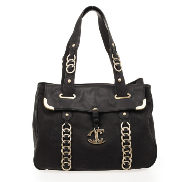Just Cavalli Black Medium Leather Bag