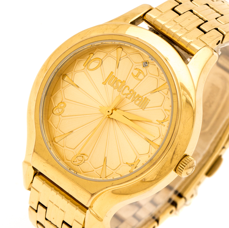 

Just Cavalli Yellow Gold Plated Stainless Steel R7253533501 Women's Wristwatch