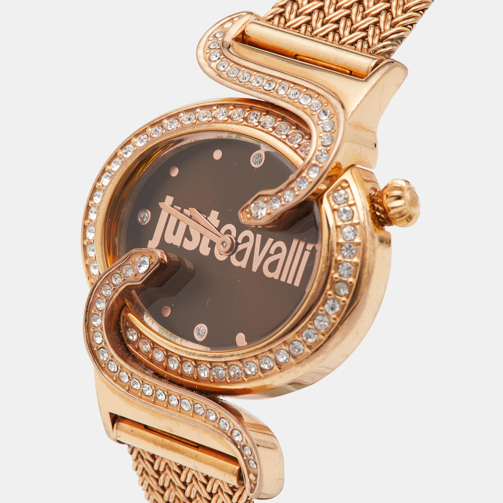 

Just Cavalli Brown Rose Gold Tone Stainless Steel Sin