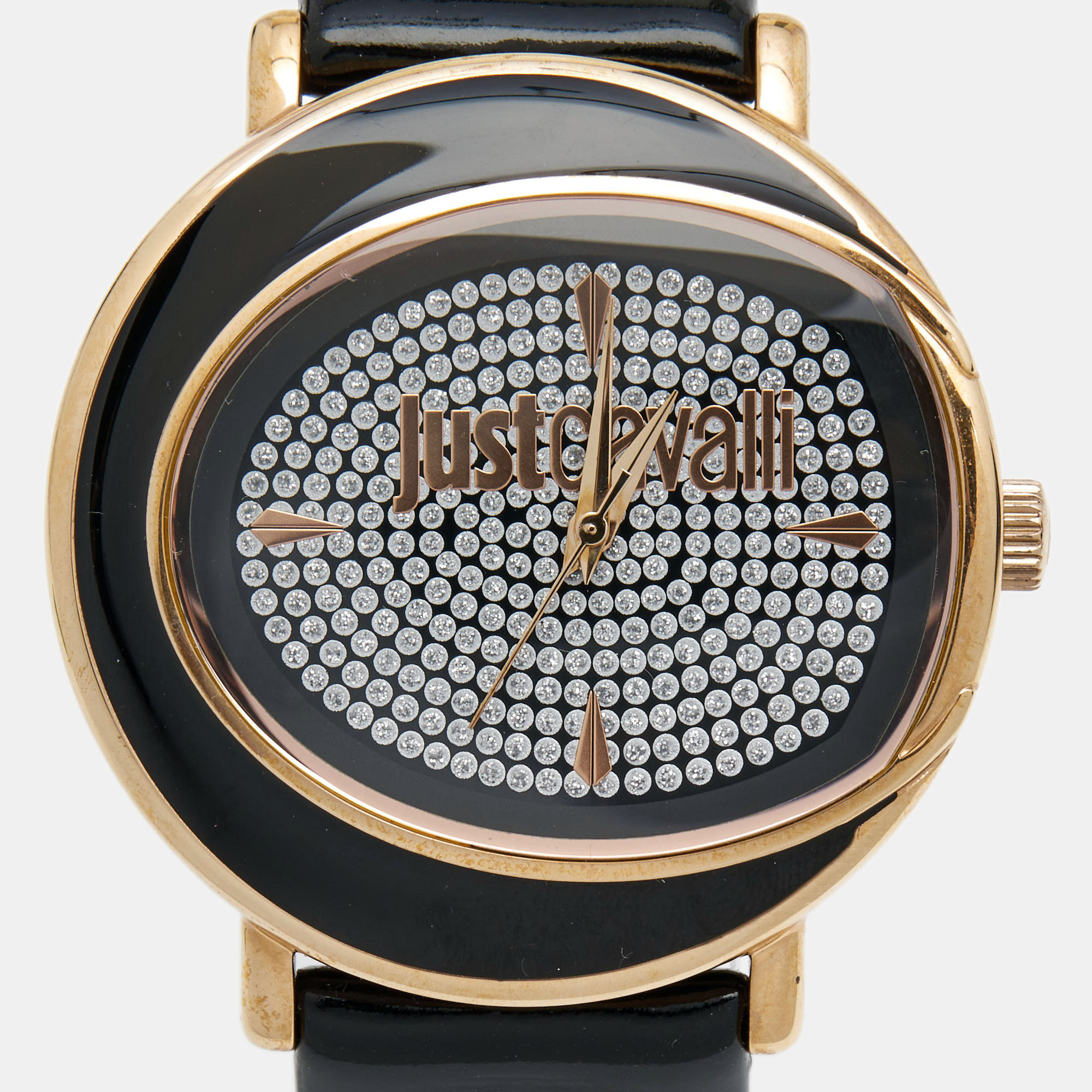 

Just Cavalli Black Rose Gold Plated Stainless Steel Leather Lac R7251186505 Women's Wristwatch