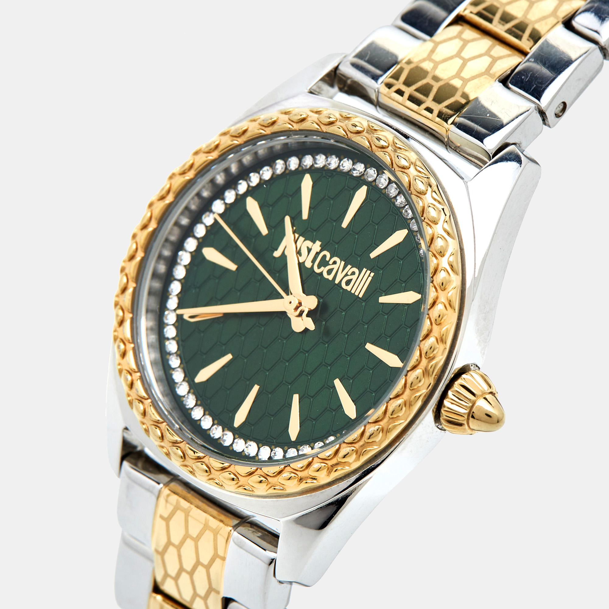 

Just Cavalli Green Two Tone Stainless Steel Glam JC1L239M0105 Women's Wristwatch