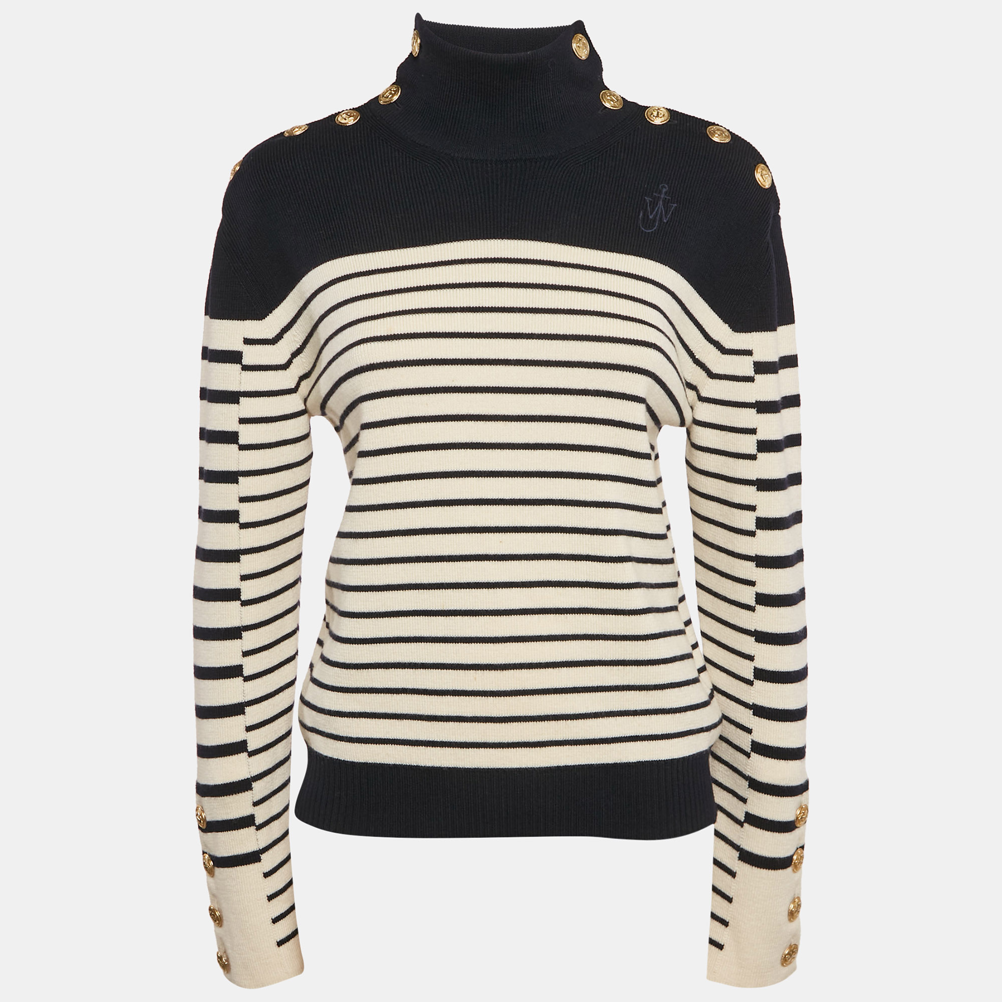 

JW Anderson Navy Blue Striped Merino Wool Knit Sweater S