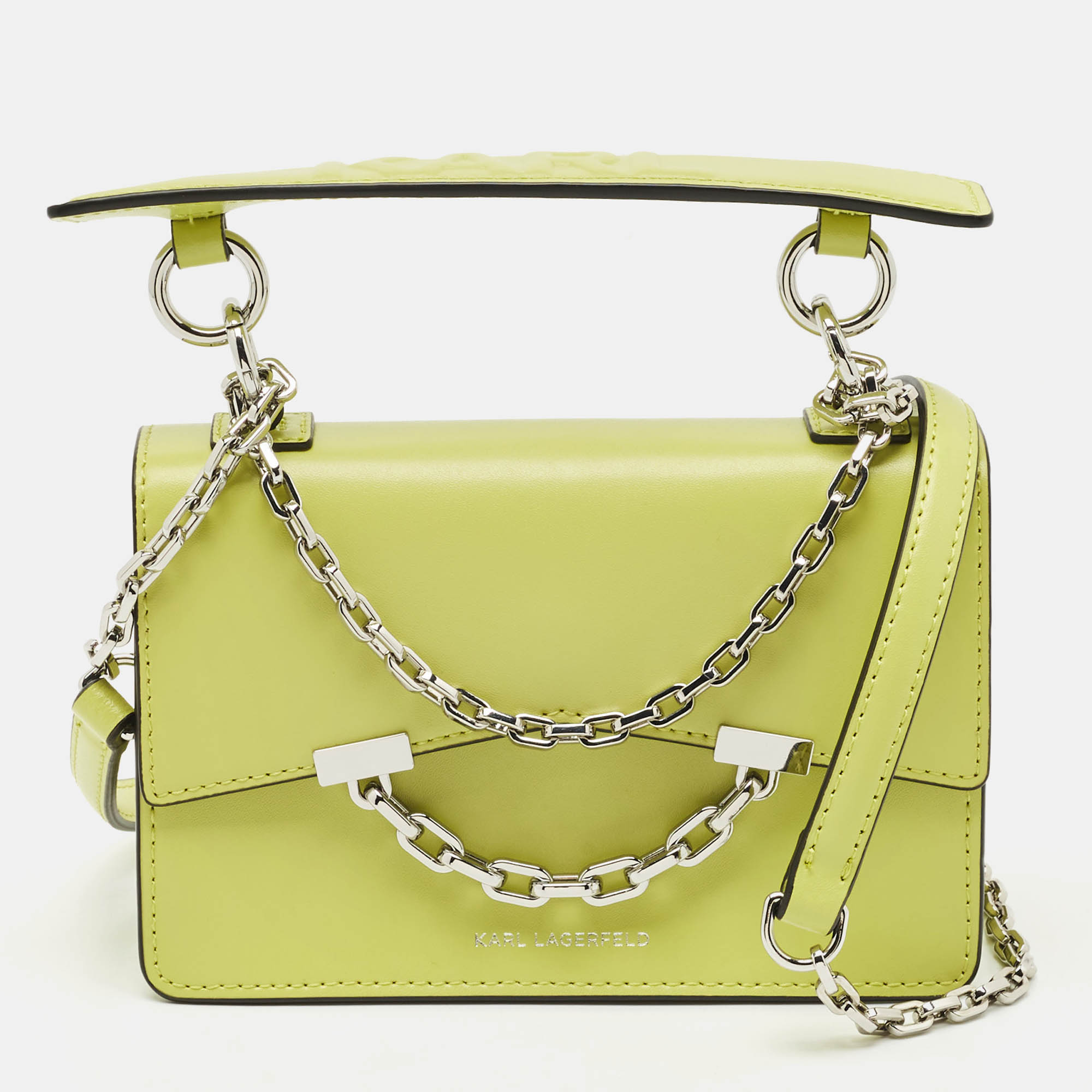

Karl Lagerfeld Green Leather K/Seven 2.0 Crossbody Bag