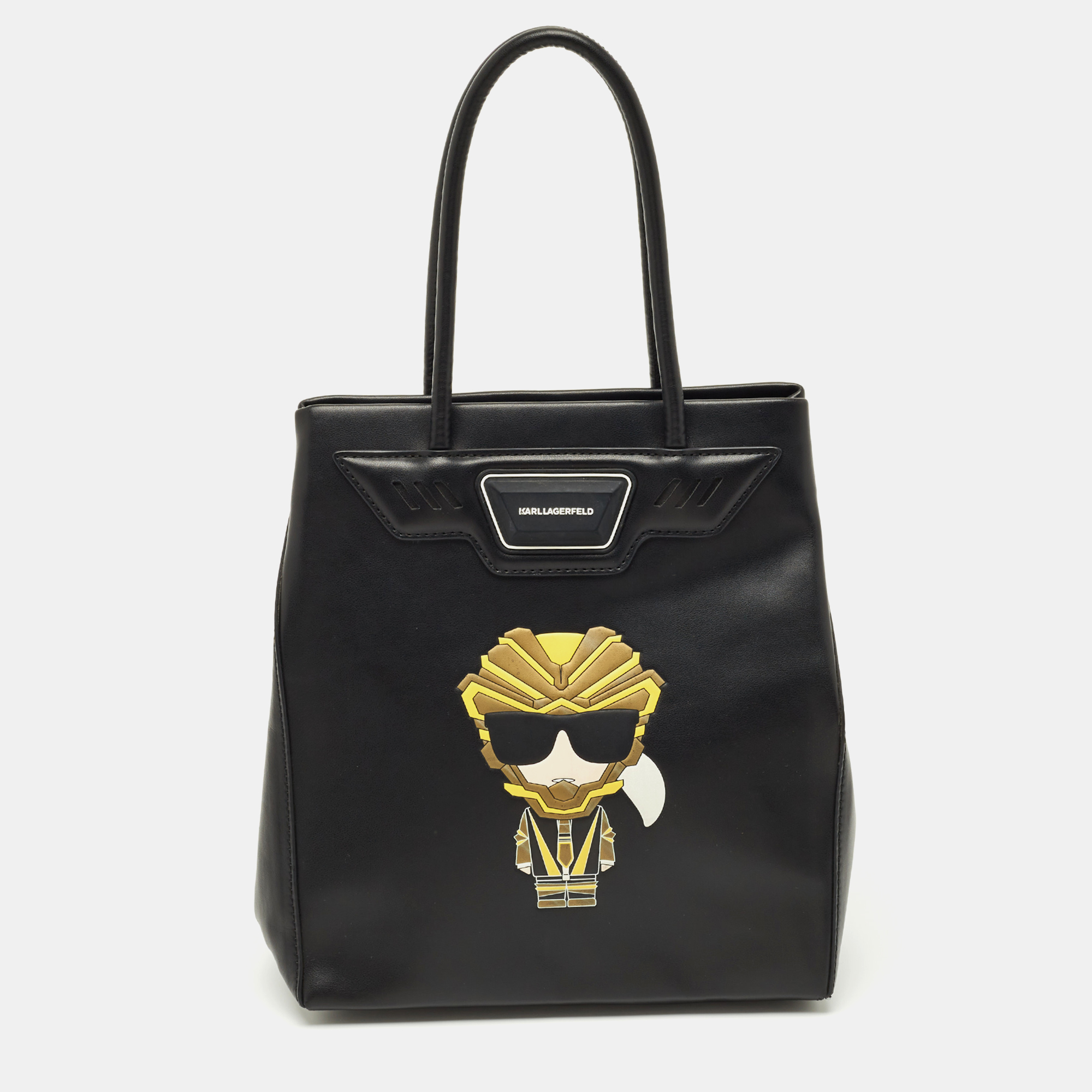 

Karl Lagerfeld Black Leather K/Heros Tote
