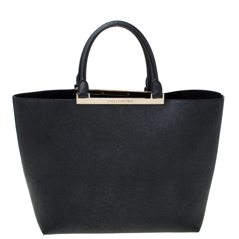 Karl Lagerfeld Black Leather Tote