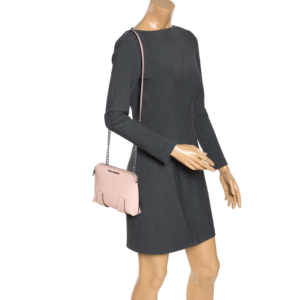 

Karl Lagerfeld Light Pink Leather Crossbody Bag