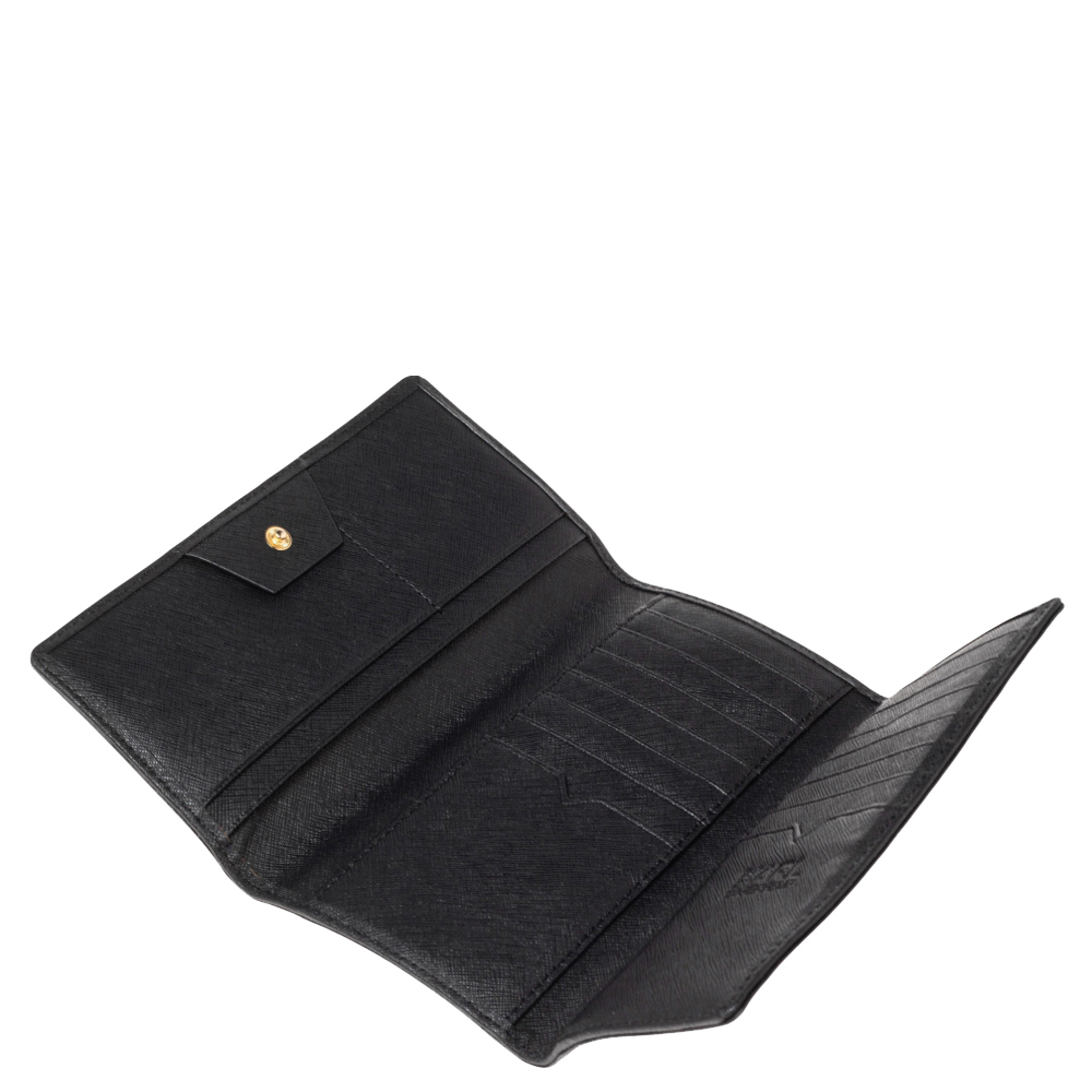 

Karl Lagerfeld Black Leather Long Trifold Wallet