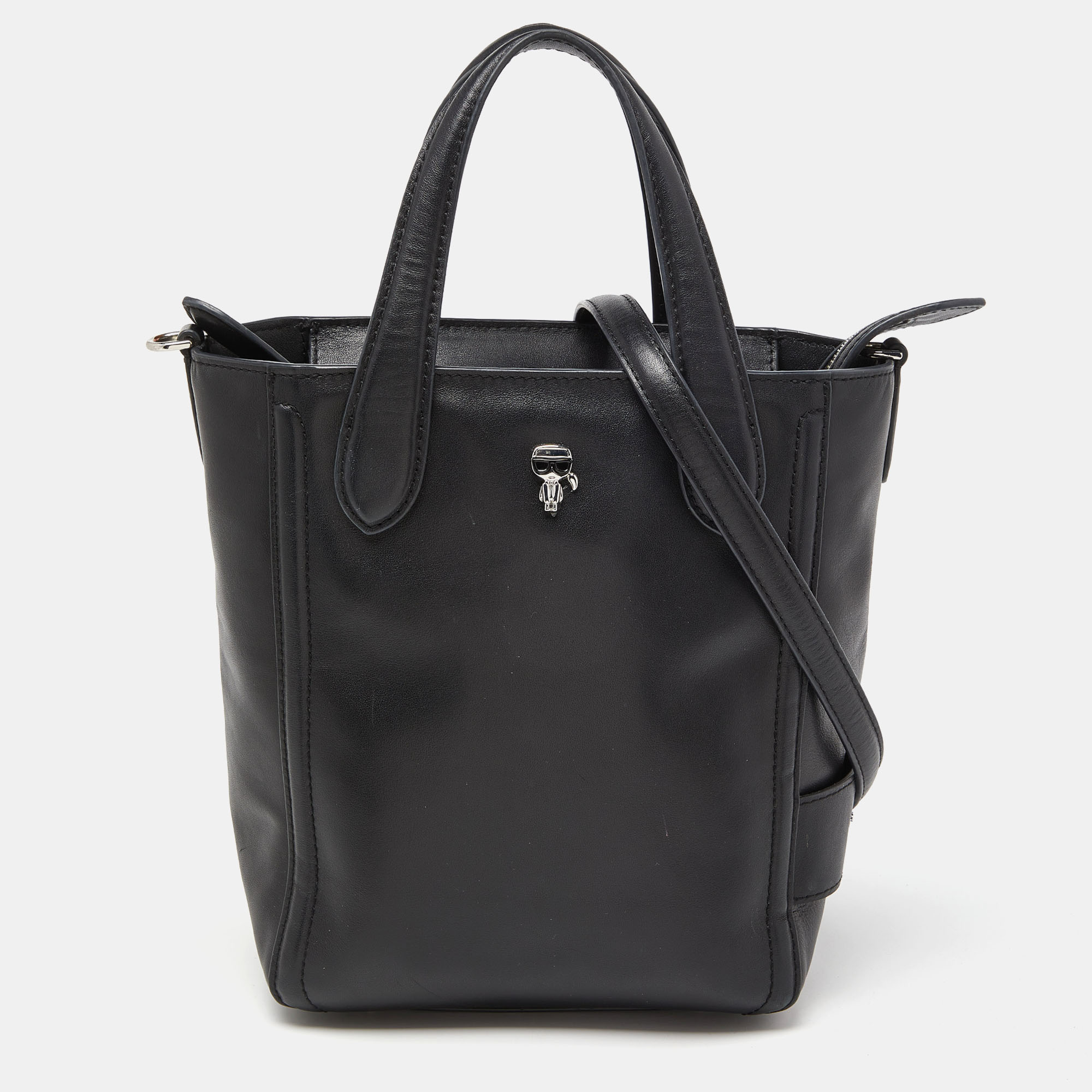 Pre-owned Karl Lagerfeld Black Leather Tote