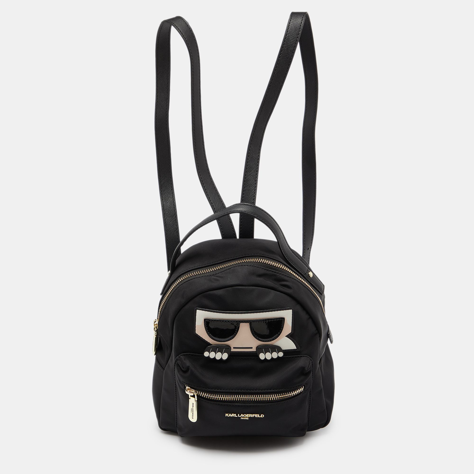 

Karl Lagerfeld Black Nylon and Leather Amour Backpack