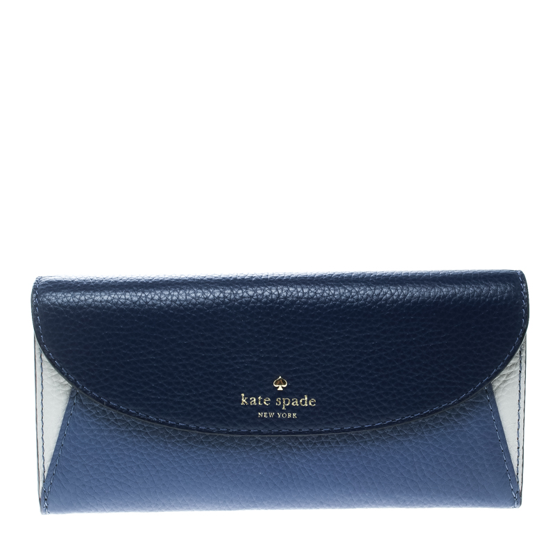 Pre Owned Kate Spade Tricolor Leather Flap Continental Wallet