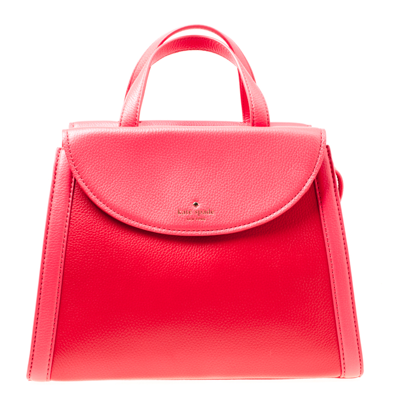 Kate Spade Red/Pink Leather Cobble Hill Adrien Top Handle Bag