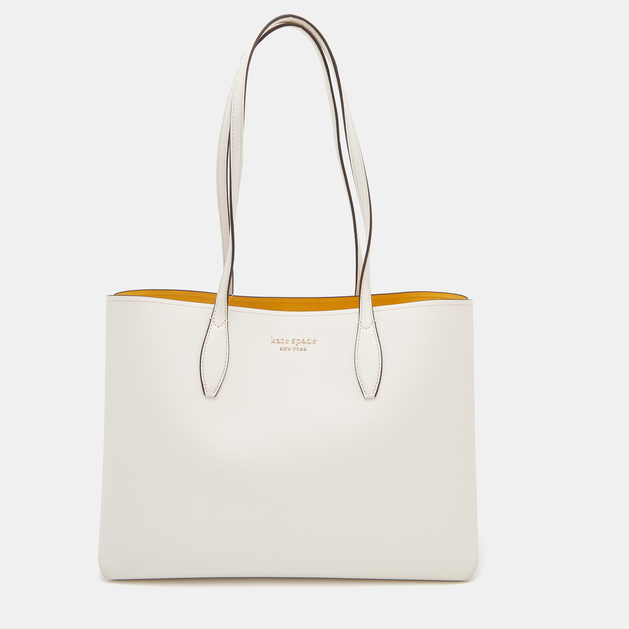 Pre-owned Kate Spade White Leather Aldy Tote