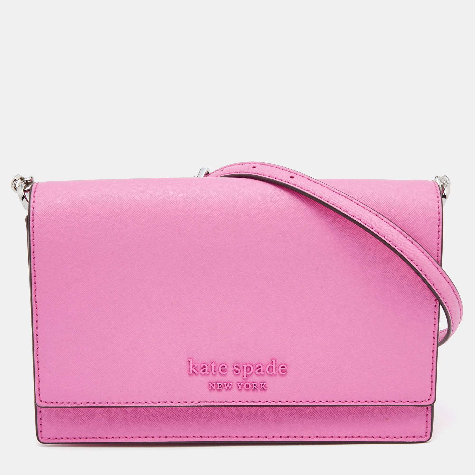 Pre-owned Kate Spade Pink Leather Convertible Crossbody Bag