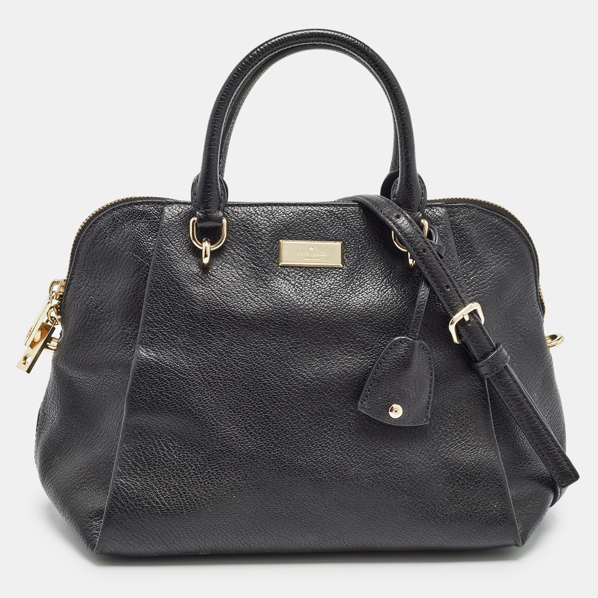 

Kate Spade Black Leather Zip Satchel