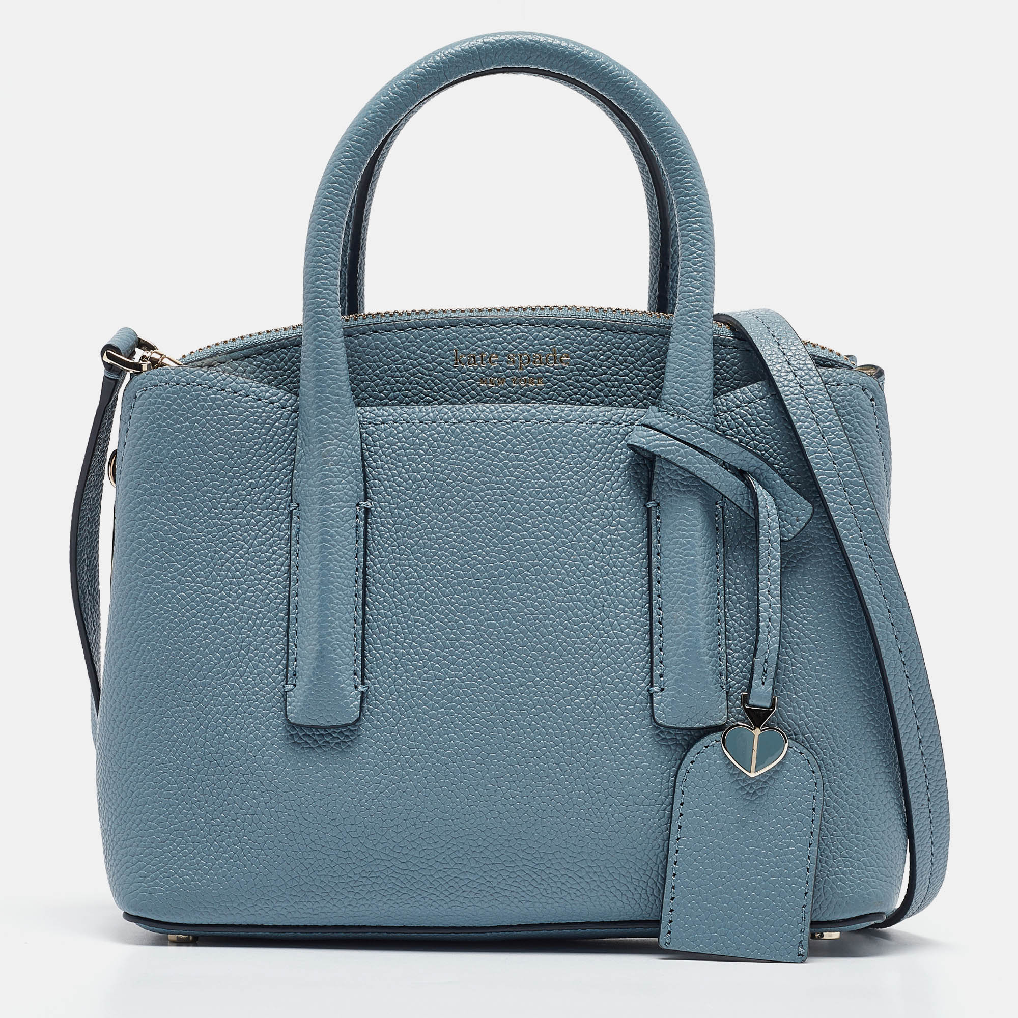 Pre-owned Kate Spade Light Blue Leather Margaux Mini Satchel